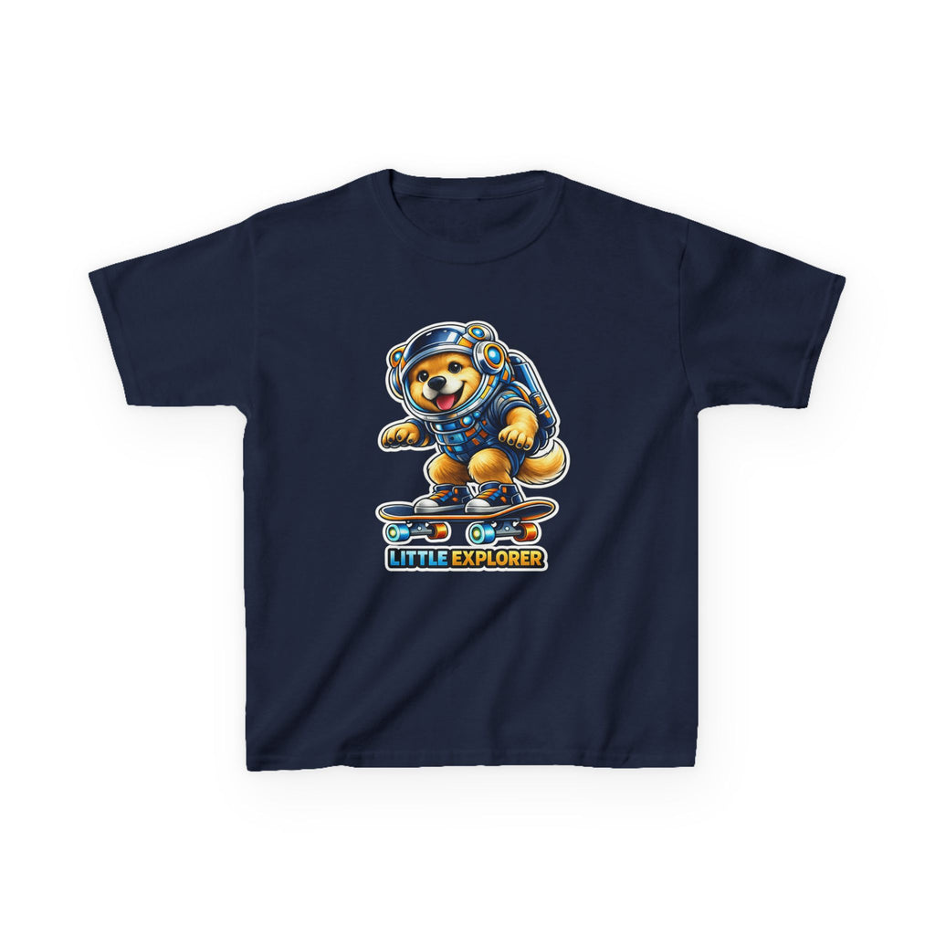 Kids Skateboard T-Shirt — 'Little Explorer' Skateboarding Puppy Graphic Tee