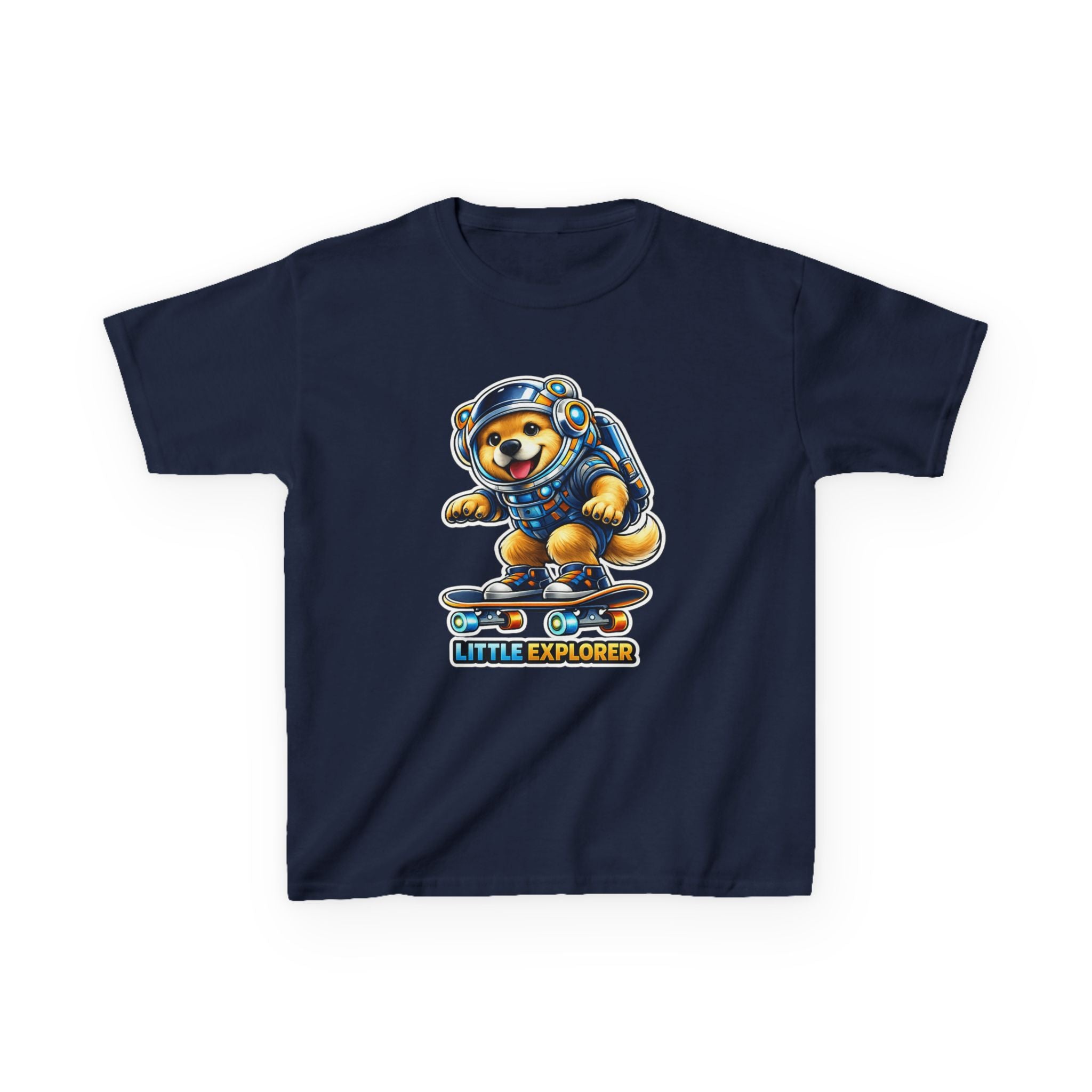 Kids Skateboard T-Shirt — 'Little Explorer' Skateboarding Puppy Graphic Tee