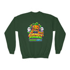Kidxtr™ Kids Pumpkin Sweatshirt — 'Candy Power 100%' Gamer Halloween Graphic Crewneck