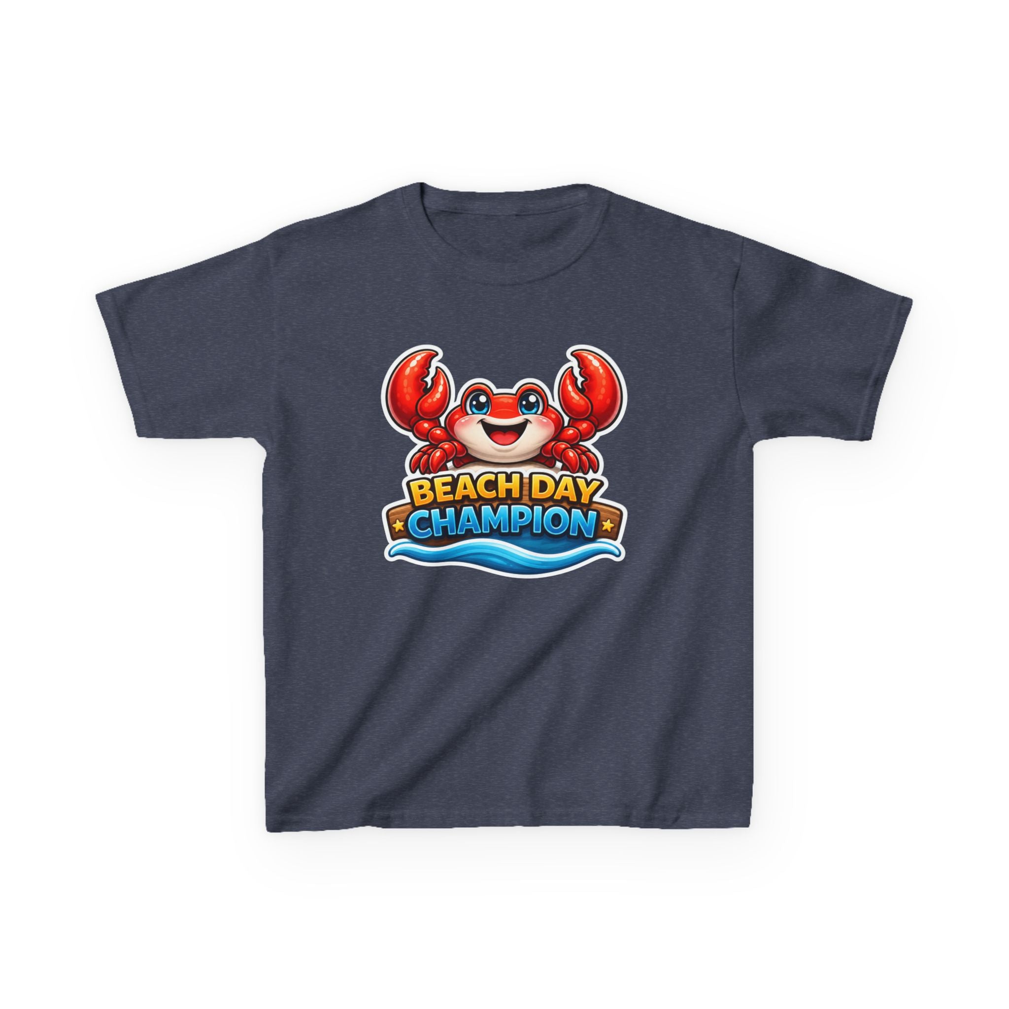 Kids Crab T-Shirt — 'Beach Day Champion' Crab Graphic Tee