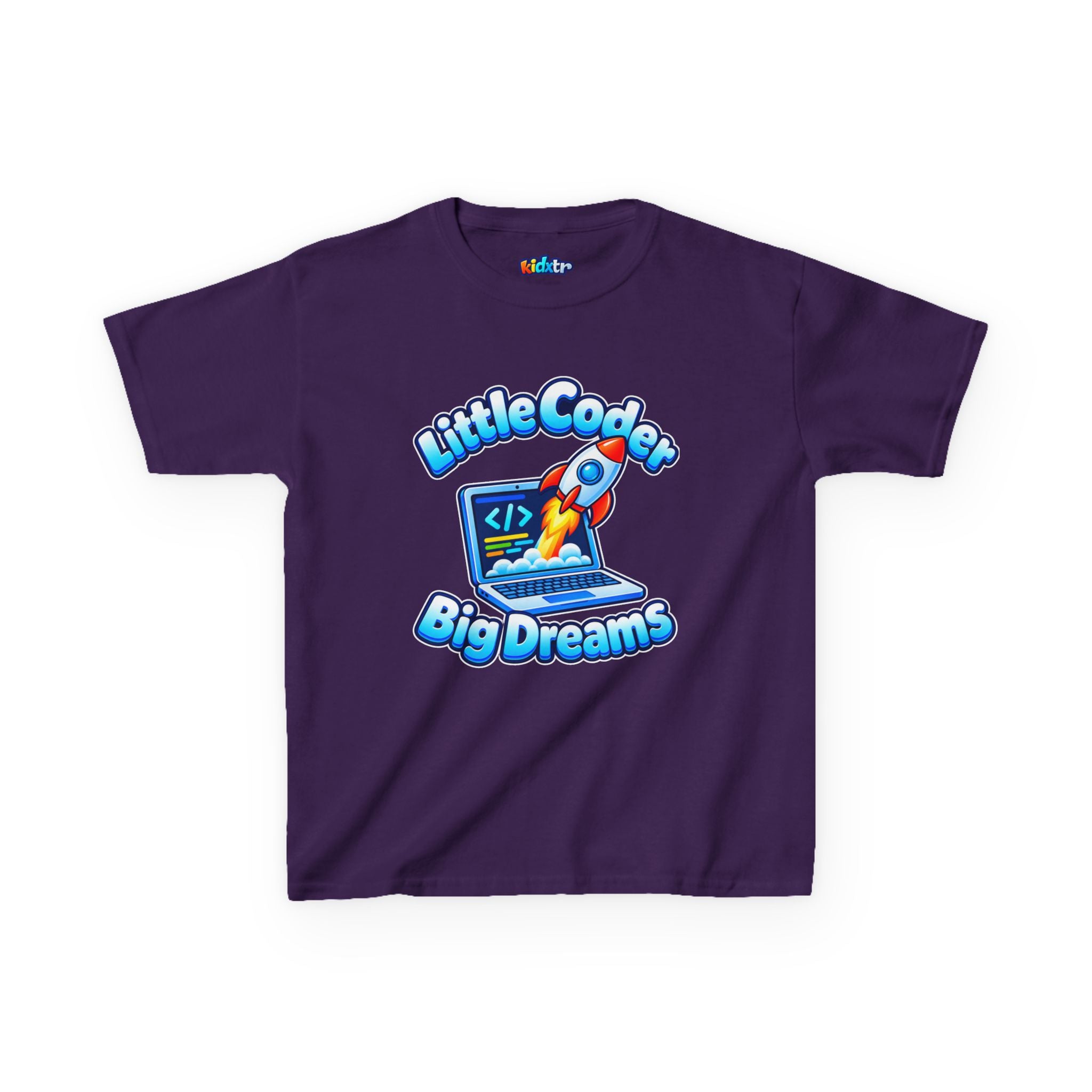 Kidxtr™ Kids Coder T-Shirt — 'Little Coder, Big Dreams' Tech Graphic Tee
