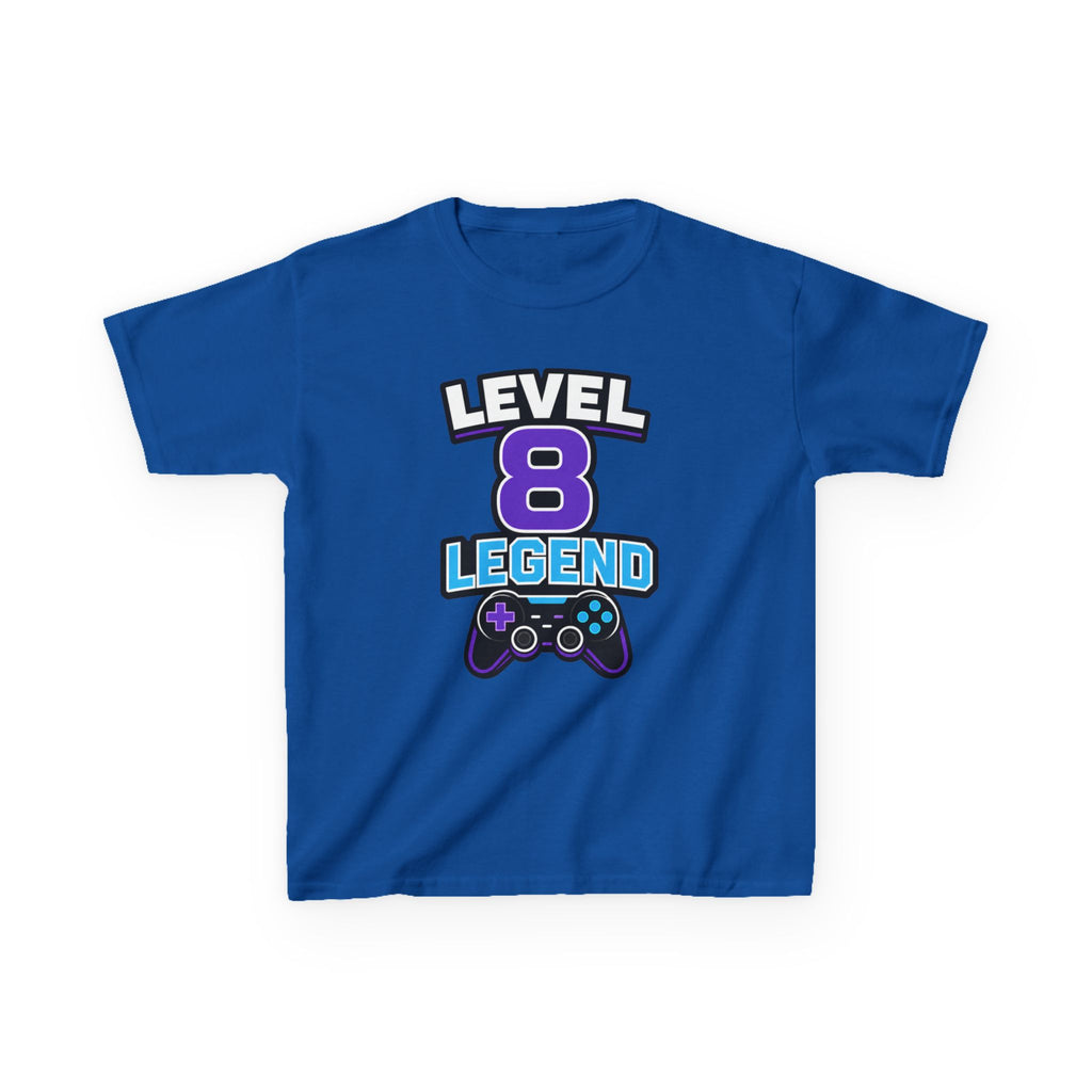 Kids Gaming T-Shirt — 'Level 8 Legend' Gamer Graphic Tee