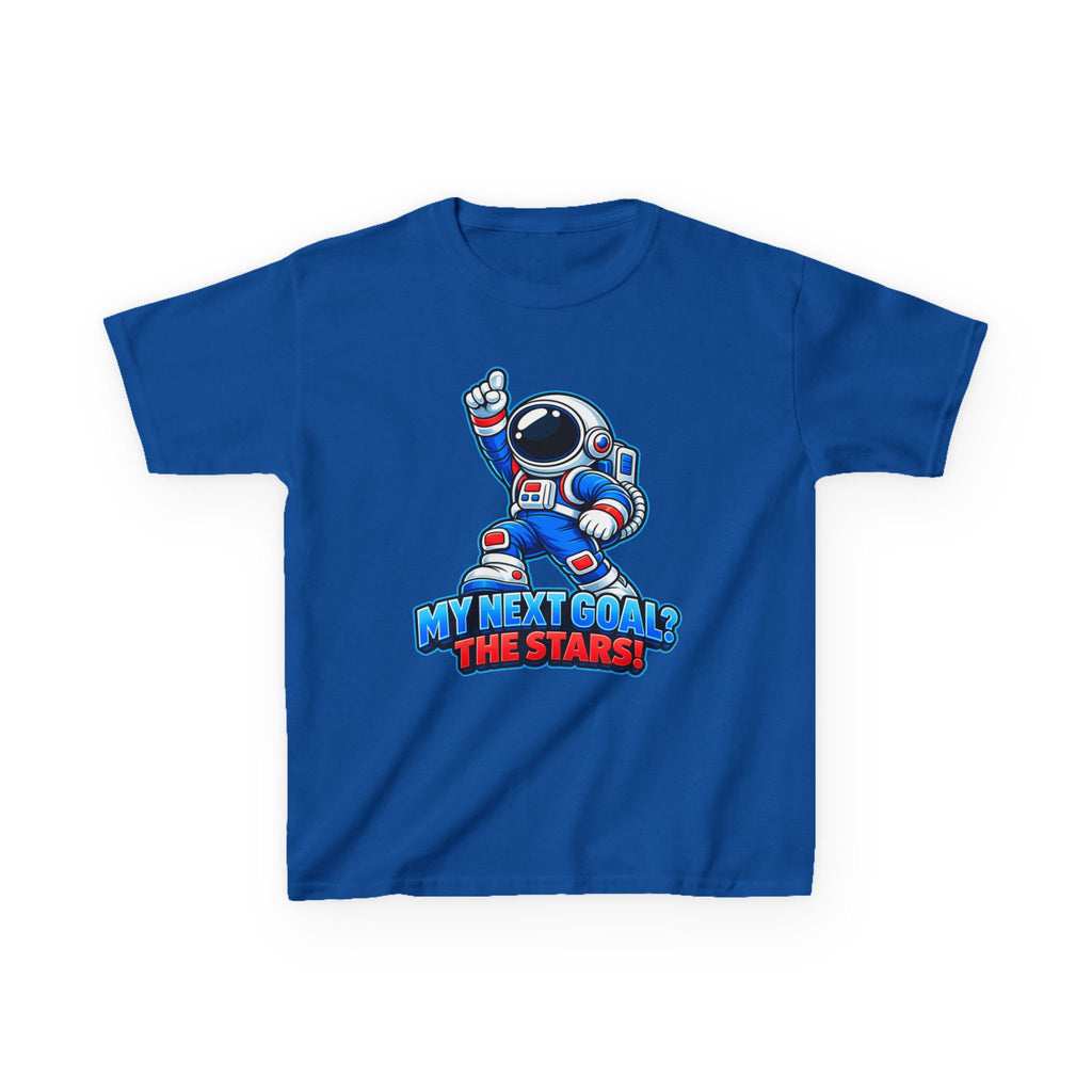 Kidxtr™ Kids Space T-Shirt — 'My Next Goal: The Stars' Astronaut Graphic Tee