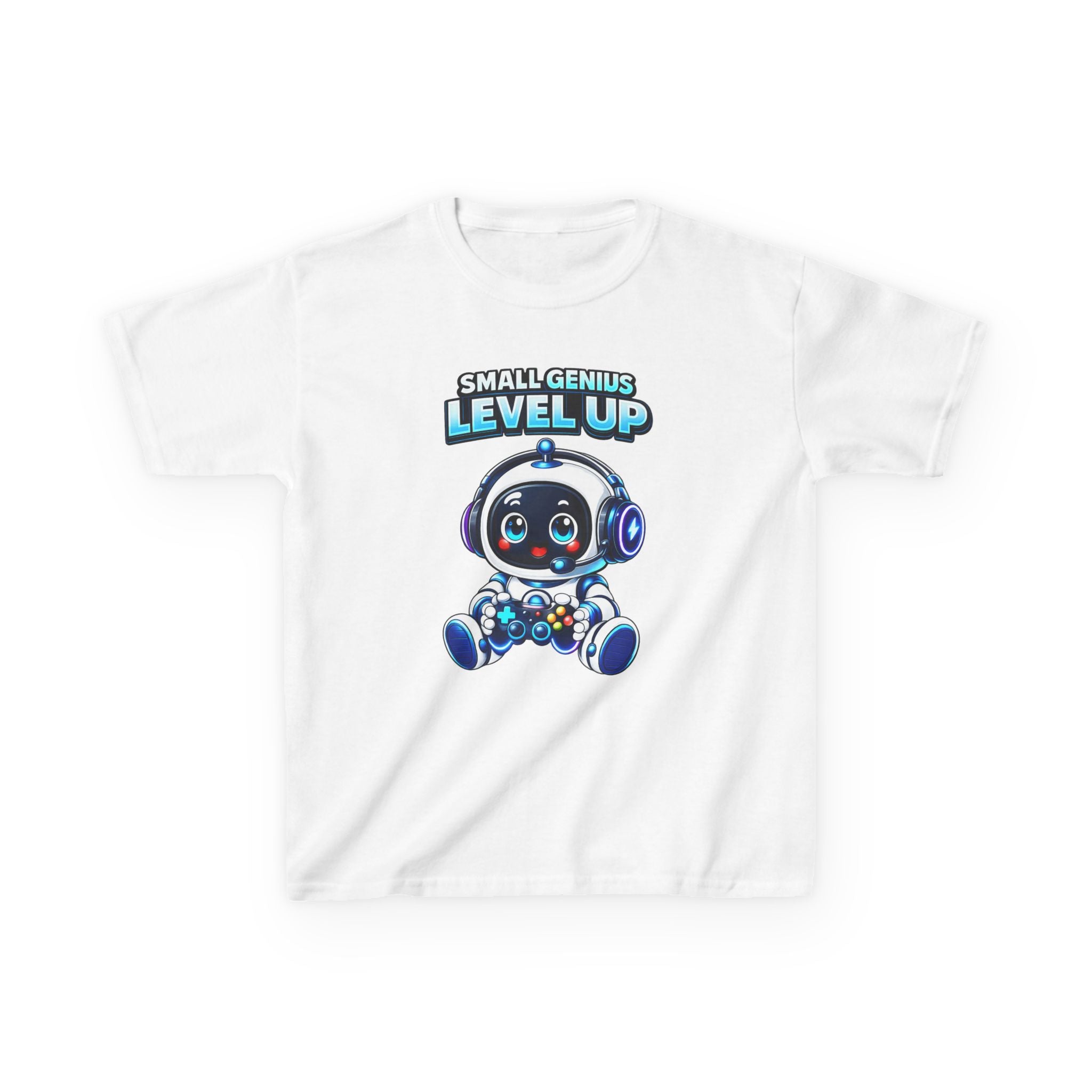 Kids Gaming T-Shirt – Small Genius Level Up Graphic Tee