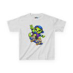 Kidxtr™ Kids Alien T-Shirt — 'Skate or Alien' Skateboard Graphic Tee