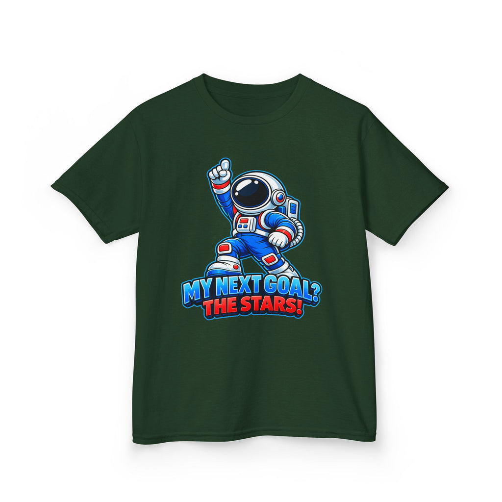 Kidxtr™ Kids Space T-Shirt — 'My Next Goal: The Stars' Astronaut Graphic Tee