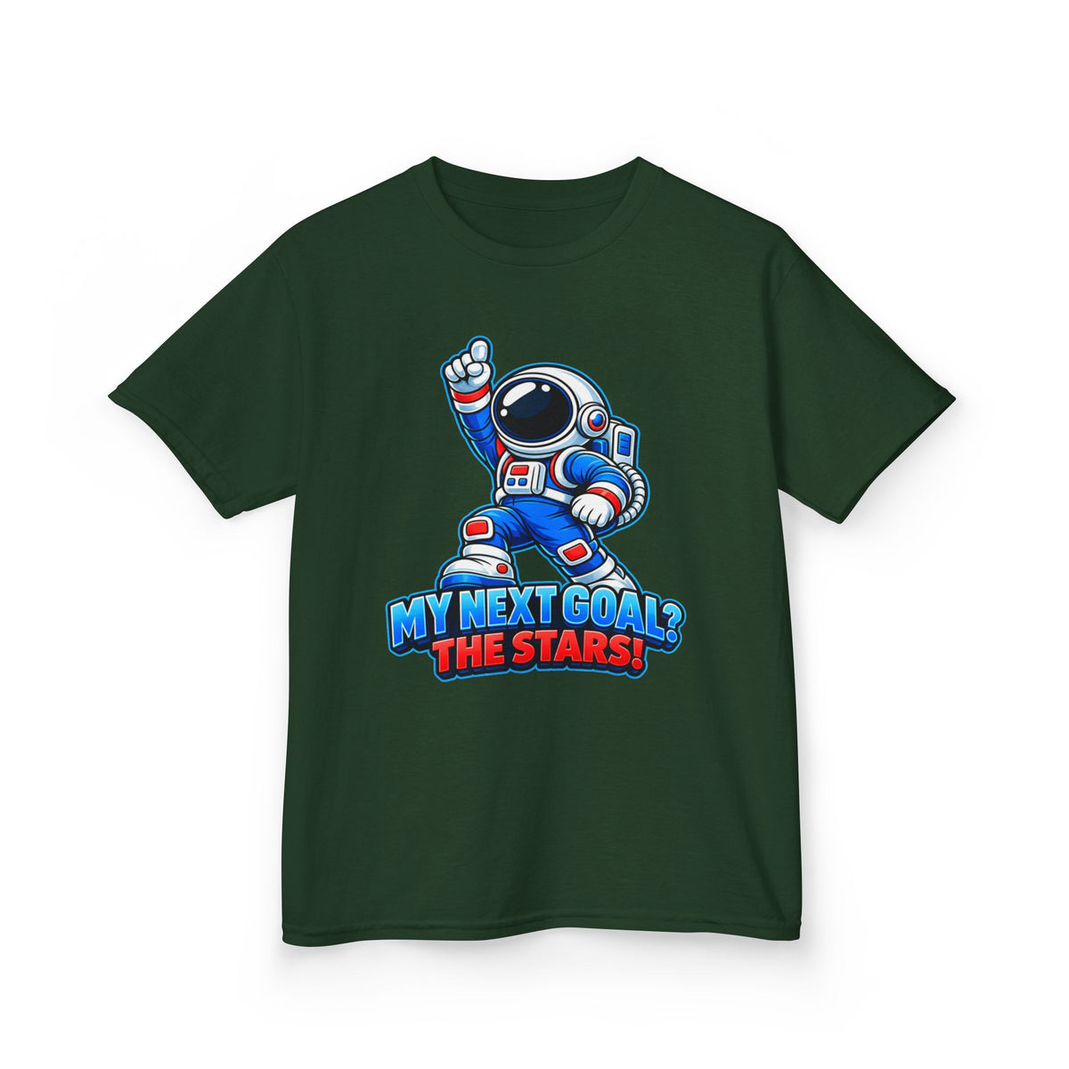 Kidxtr™ Kids Space T-Shirt — 'My Next Goal: The Stars' Astronaut Graphic Tee