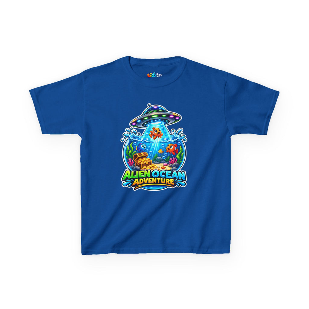 Kidxtr™ Kids Alien T-Shirt — 'Alien Ocean Adventure' UFO Fish Graphic Tee