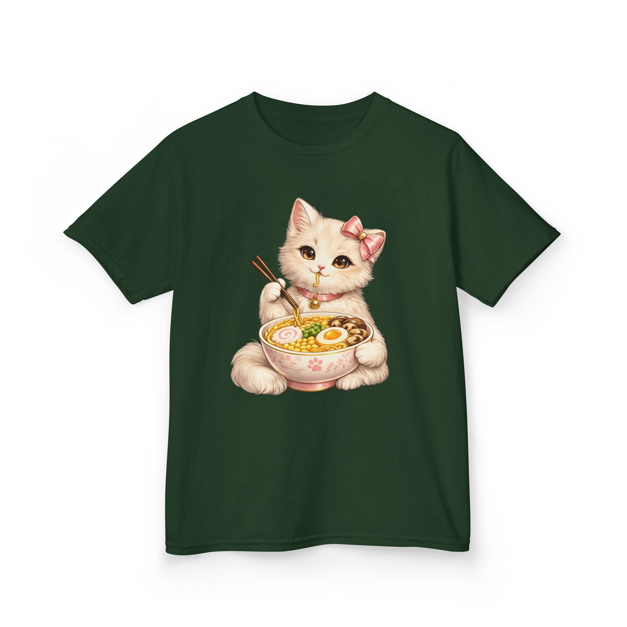 Kids Ramen T-Shirt — 'Ramen Lover' Cute Kitten Eating Ramen Graphic Tee