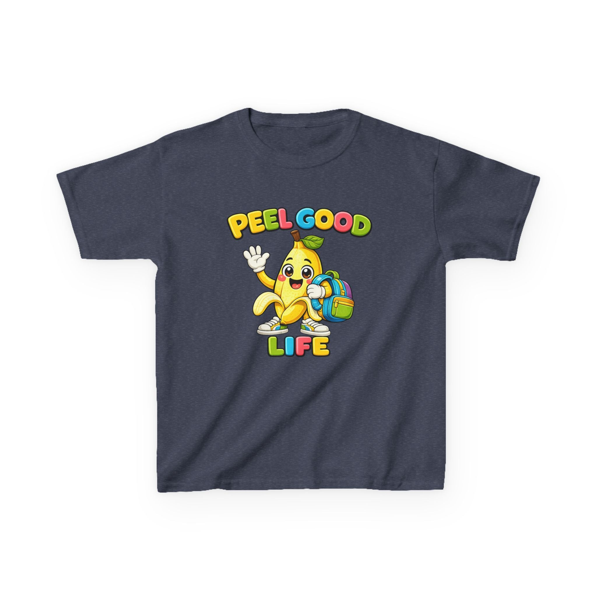 Kids Banana T-Shirt — 'Peel Good Life' Cartoon Banana Graphic Tee