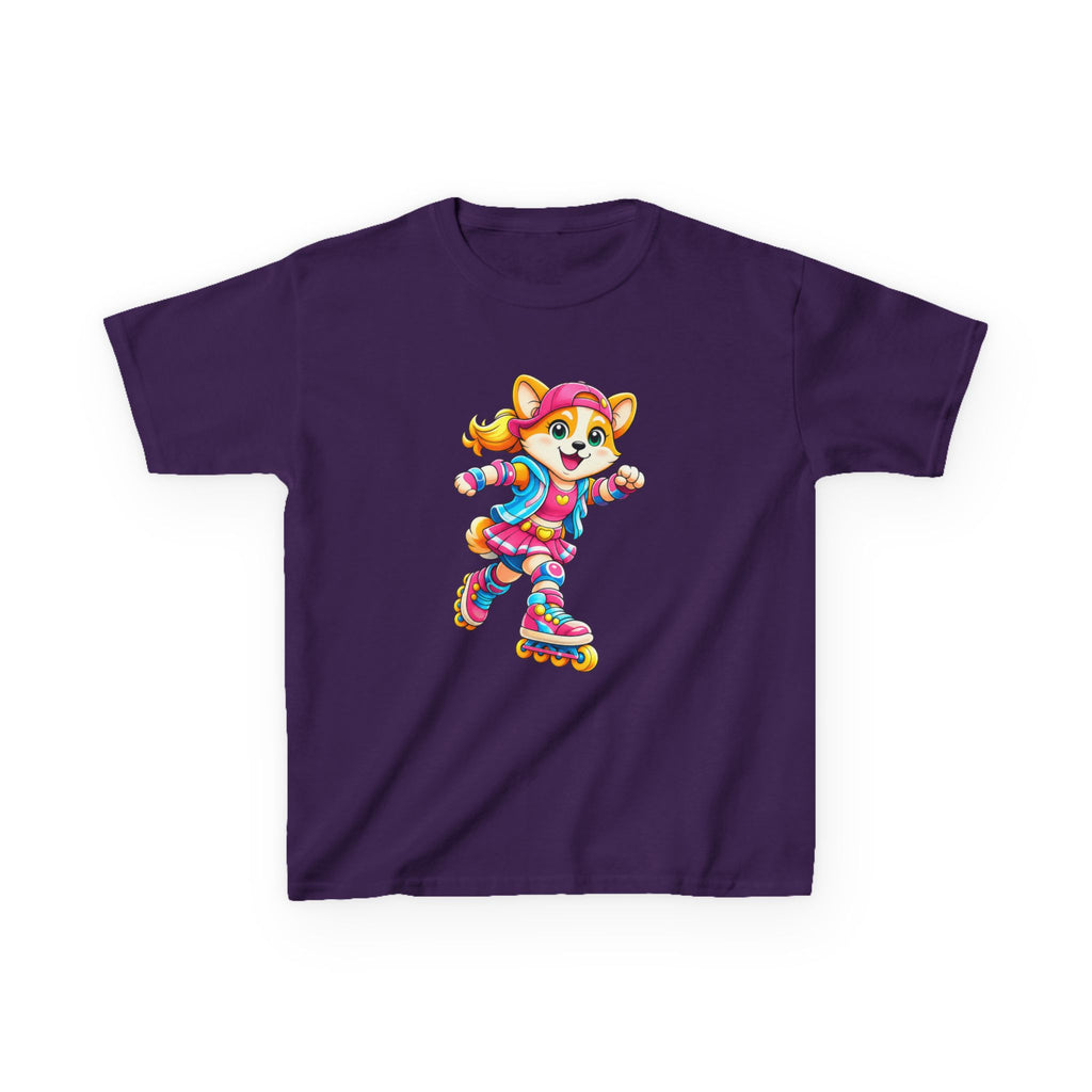 Kids T-Shirt — Colorful Roller Skating Puppy Graphic Tee