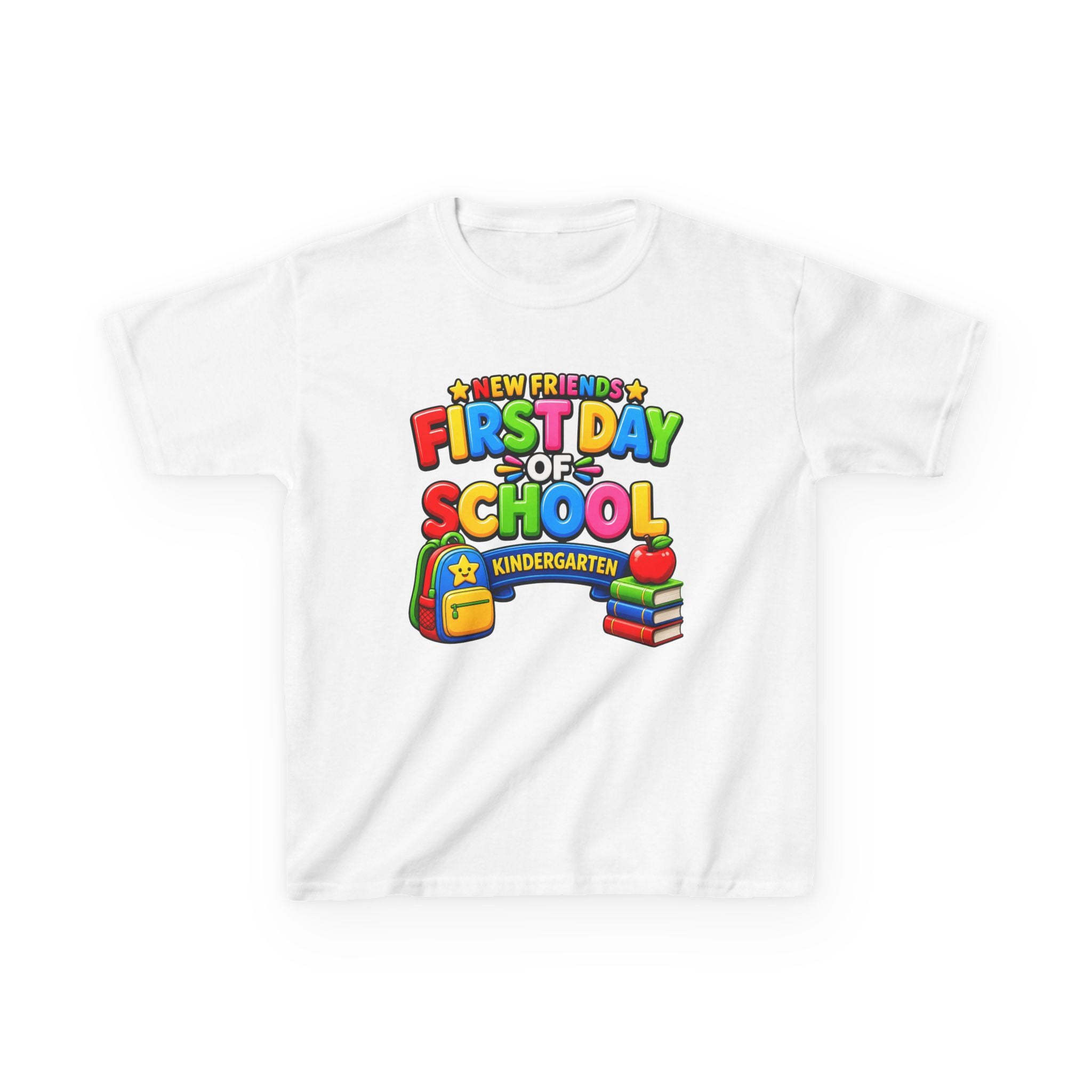 Kids Kindergarten T-Shirt — 'New Friends' First Day of School Graphic Tee