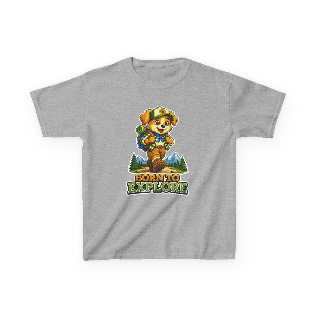 Kids Adventure T-Shirt — 'Born to Explore' Adventure Puppy Graphic Tee