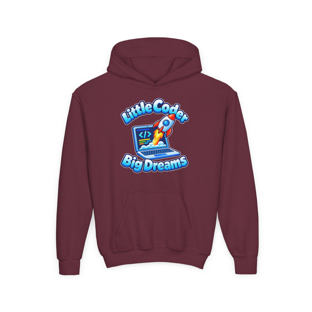 Kidxtr™ Kids Coder Hoodie — 'Little Coder, Big Dreams' Graphic Hoodie