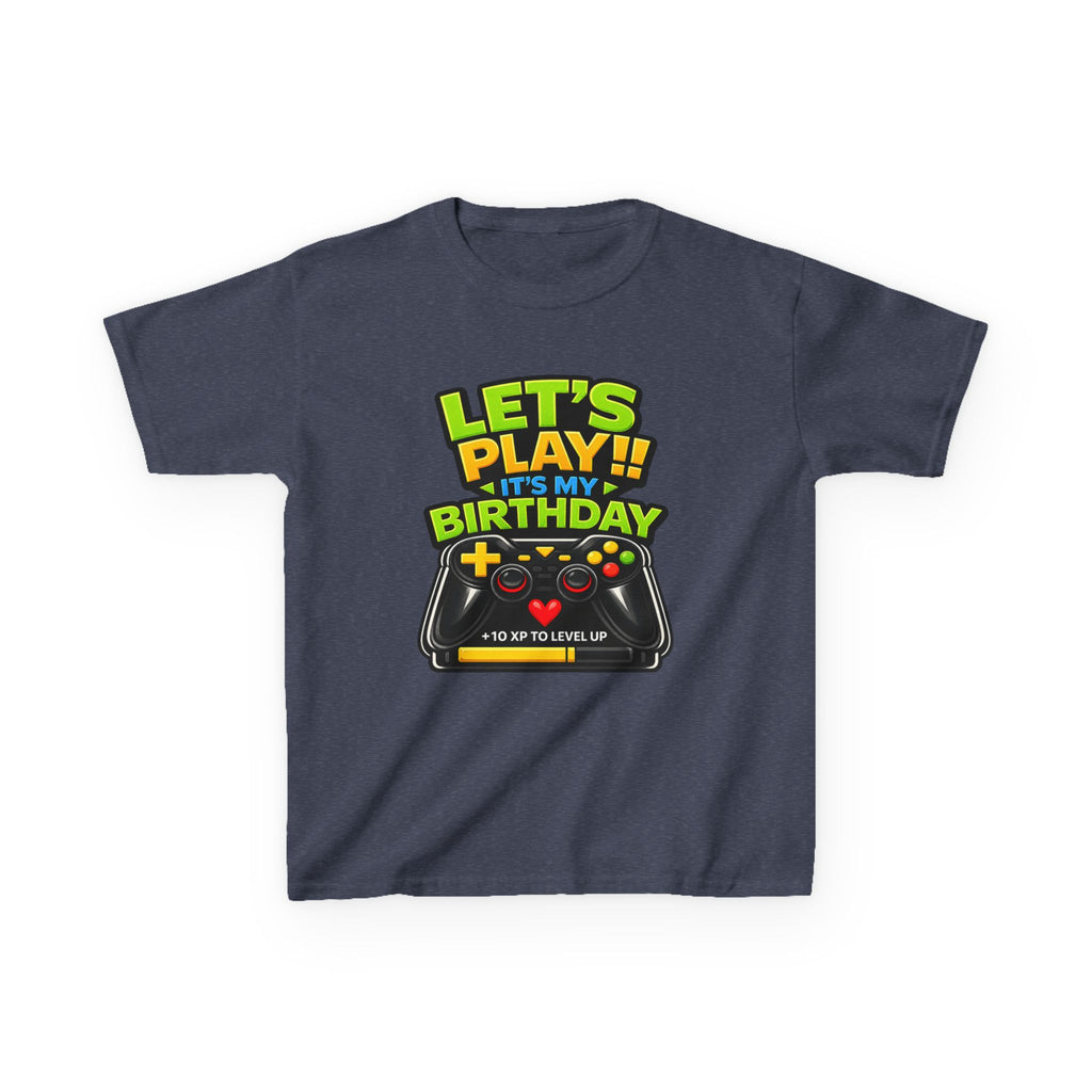 Kids Gaming T-Shirt — 'Let's Play! It's My Birthday' Video Game Controller Graphic Tee