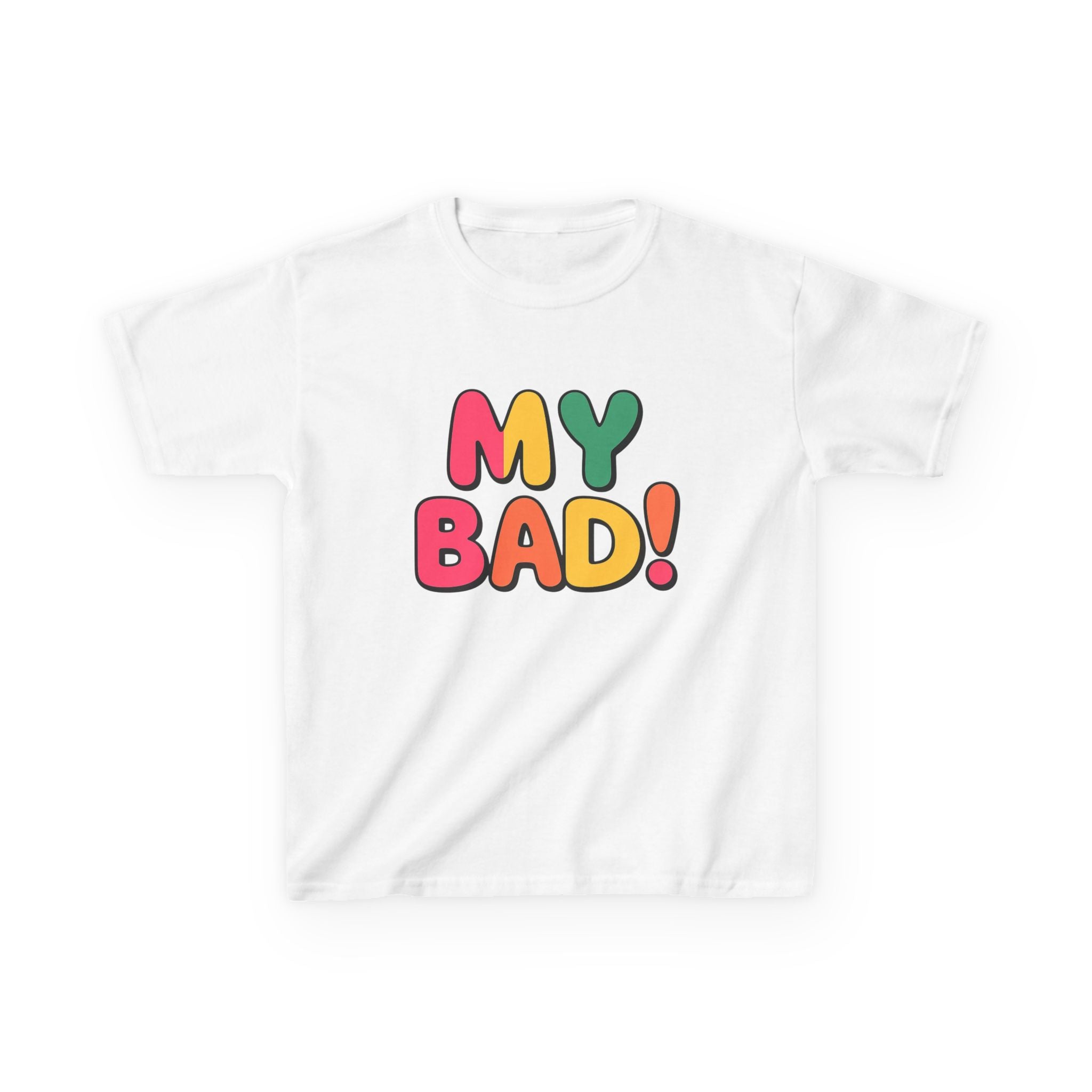 Kids Funny T-Shirt — 'My Bad!' Colorful Retro Graphic Tee