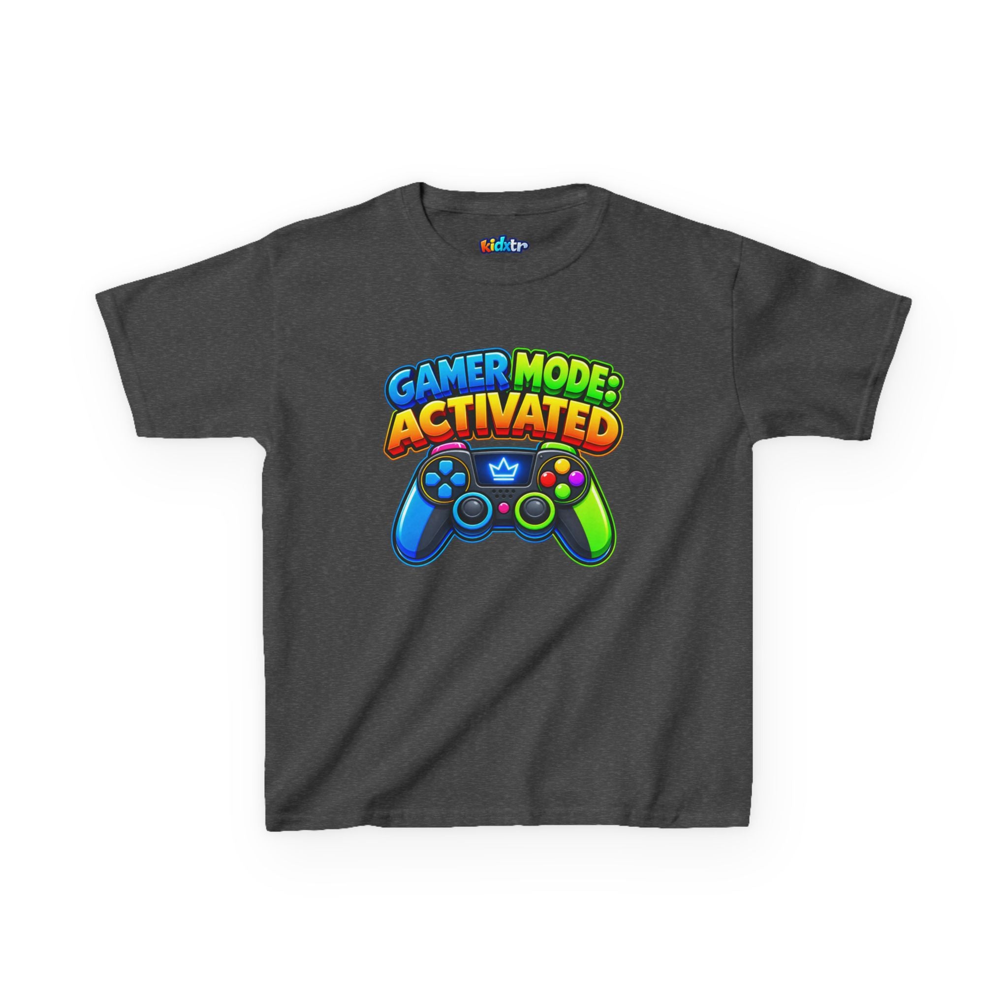 Kidxtr™ Kids Gamer T-Shirt — 'Gamer Mode Activated' Colorful Controller Graphic Tee