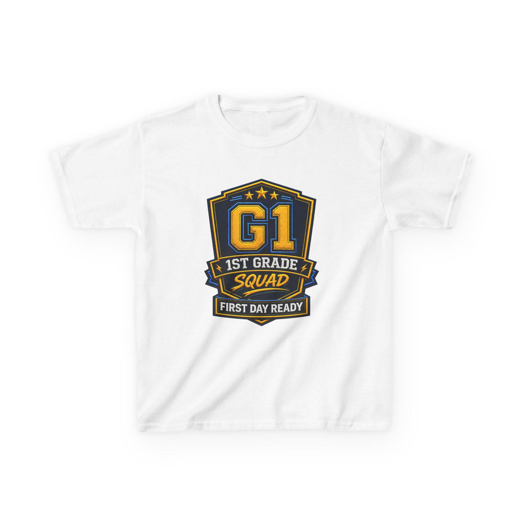 Kids 1st Grade T-Shirt — 'G1 First Day Ready' Back-to-School Graphic Tee