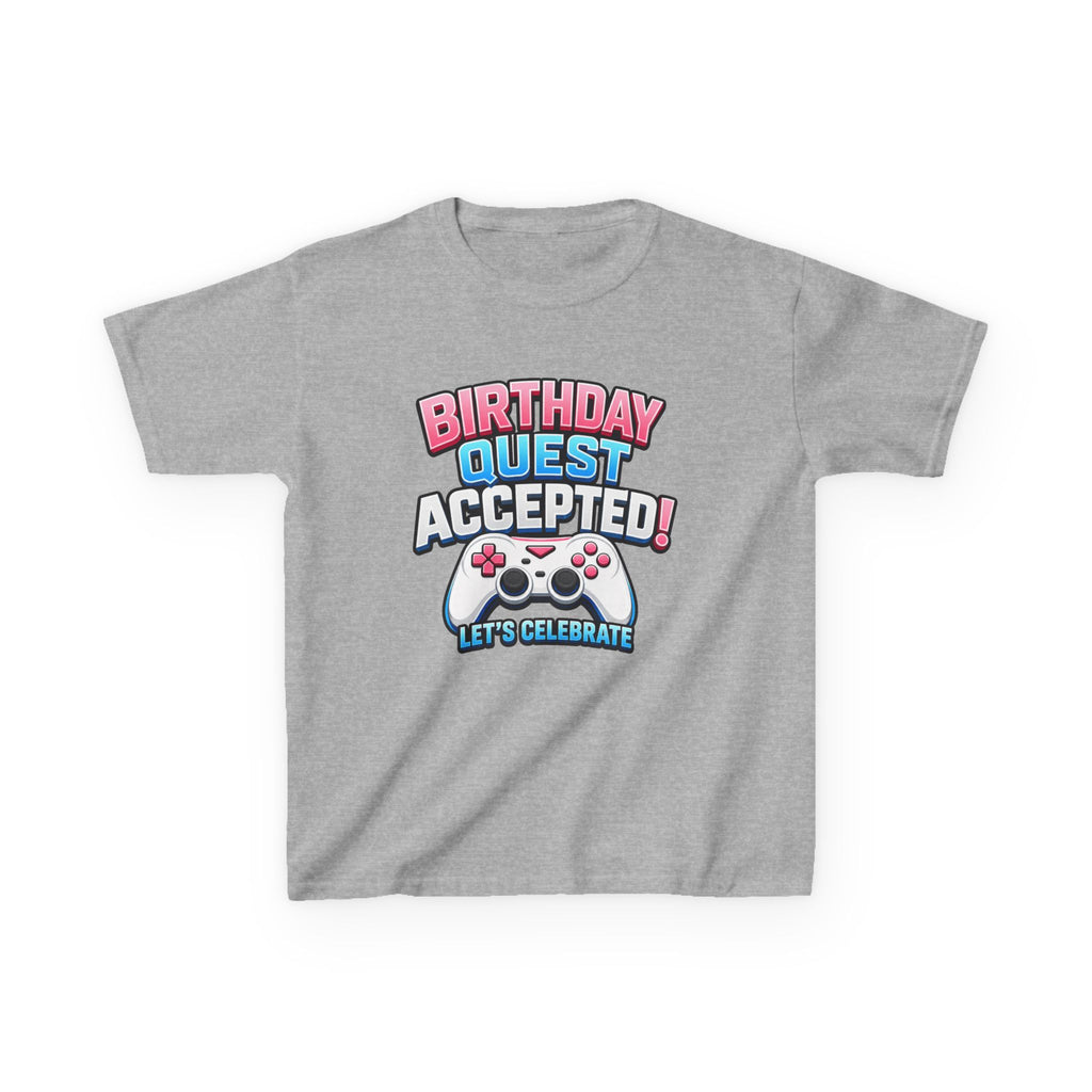 Kids Birthday T-Shirt — 'Birthday Quest' Gamer Controller Graphic Tee