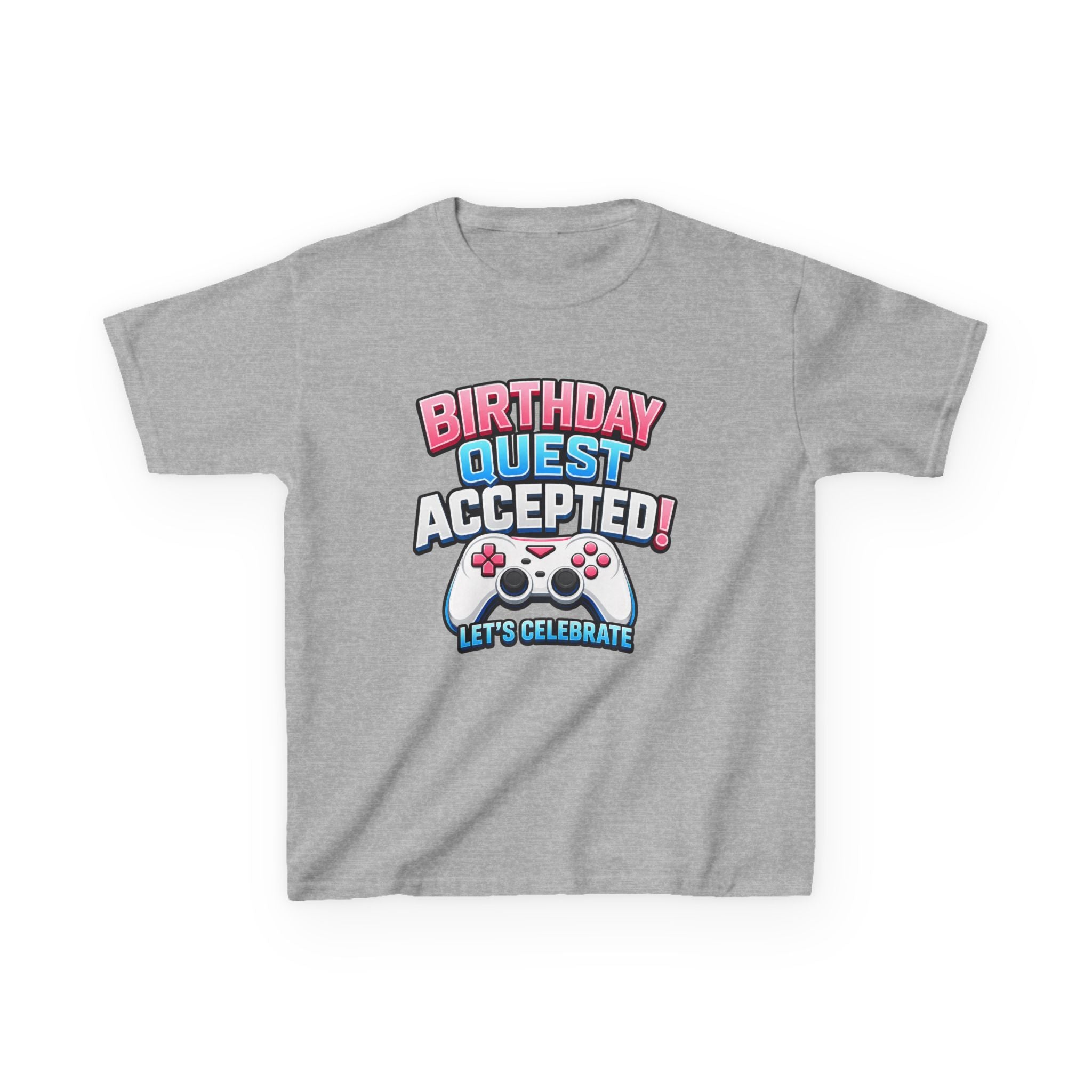 Kids Birthday T-Shirt — 'Birthday Quest' Gamer Controller Graphic Tee