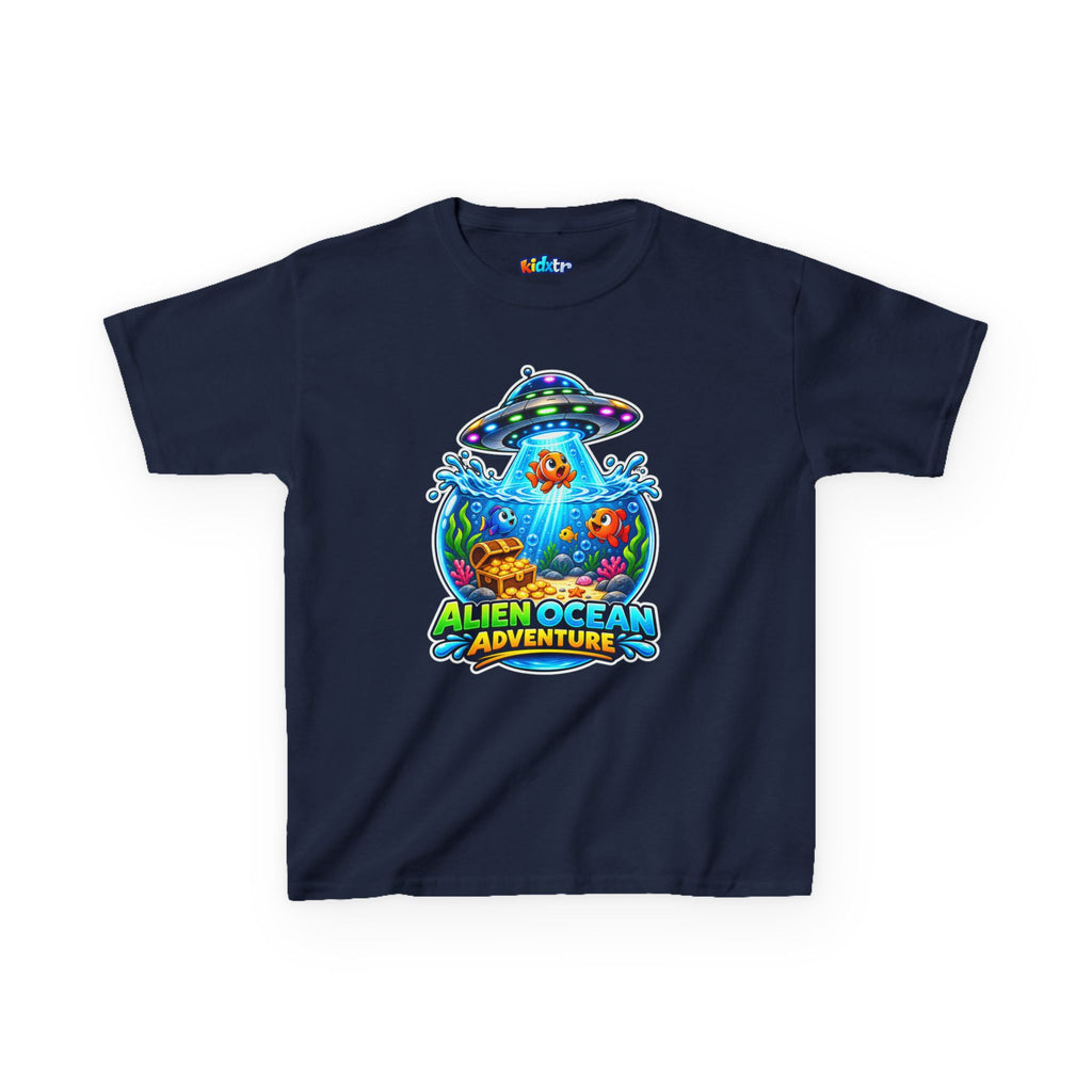 Kidxtr™ Kids Alien T-Shirt — 'Alien Ocean Adventure' UFO Fish Graphic Tee