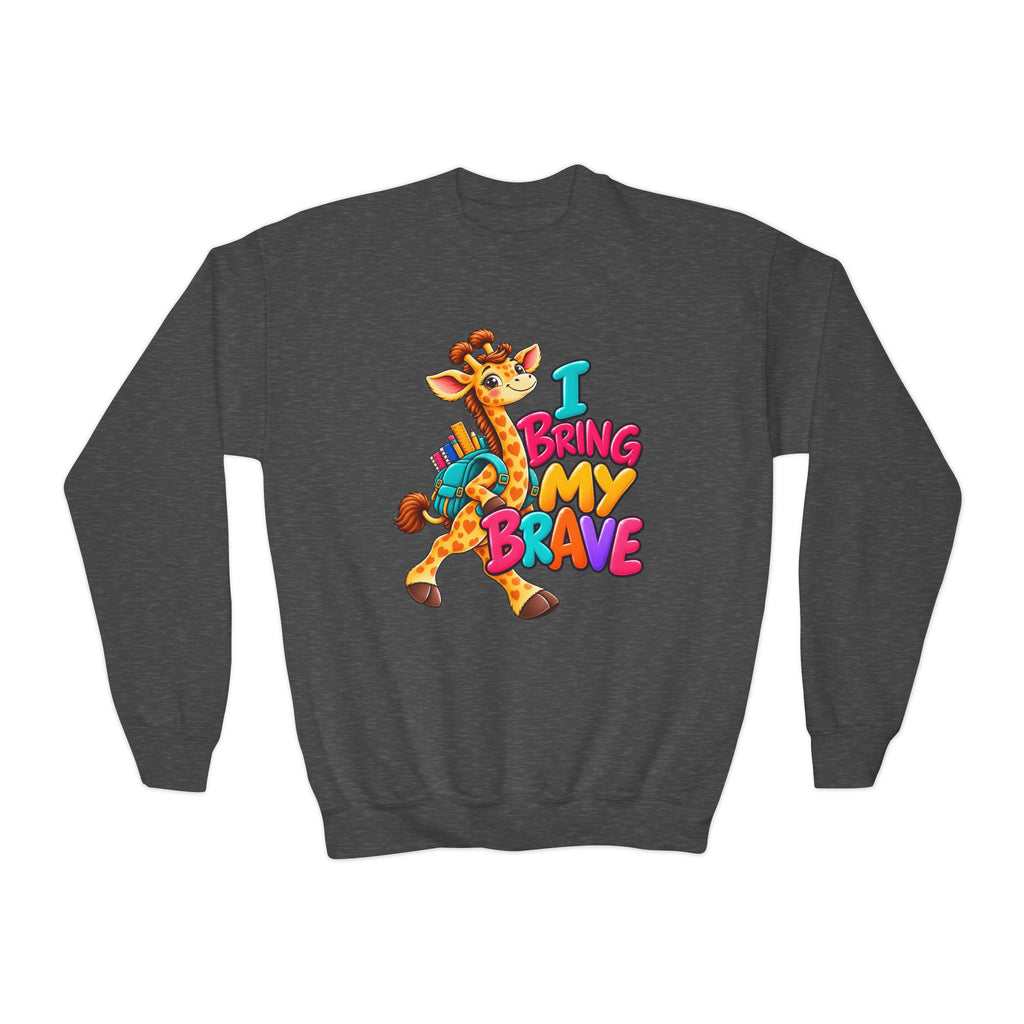 Kidxtr™ Kids Giraffe Sweatshirt — 'I Bring My Brave' Graphic Crewneck