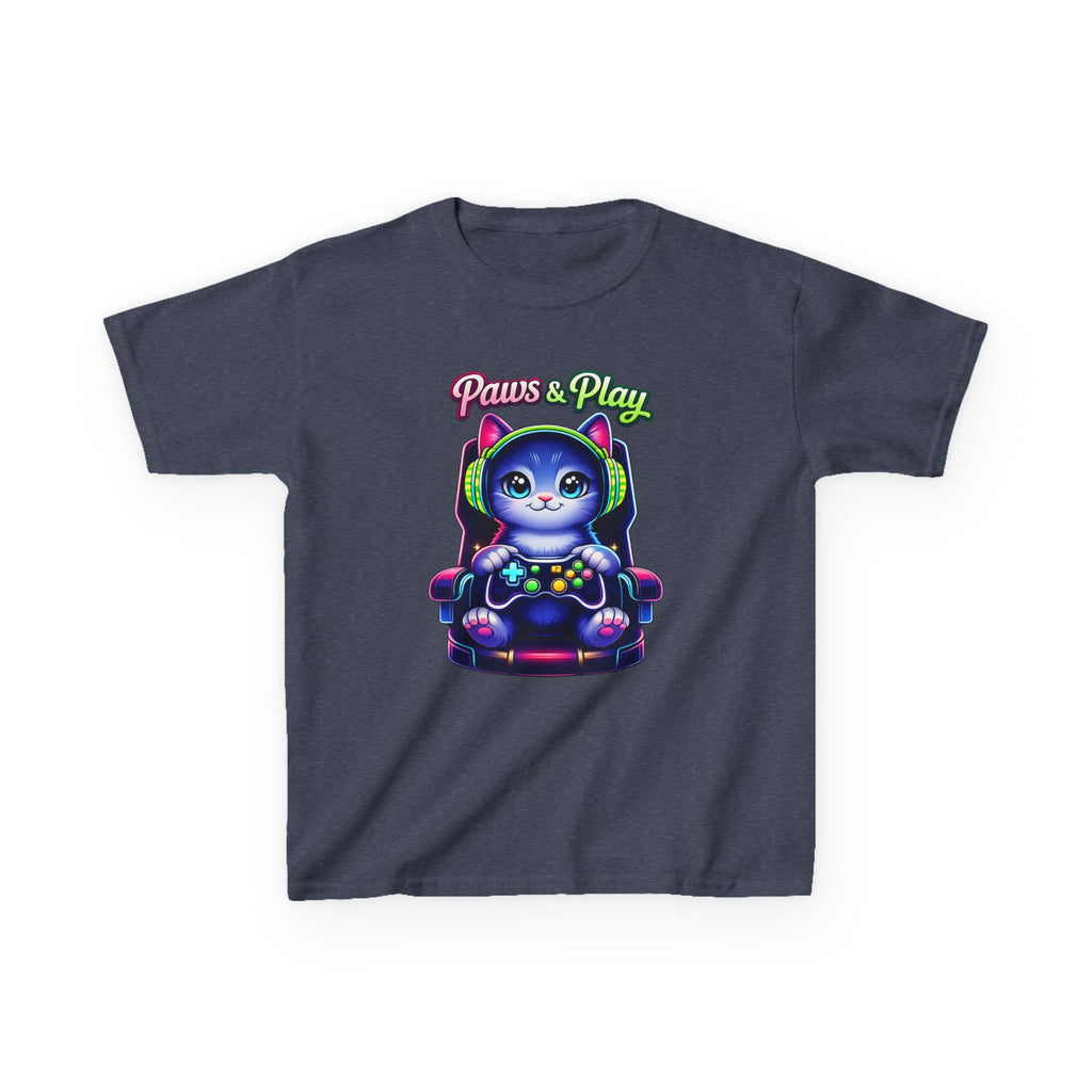 Kids Gamer T-Shirt – Cat Play & Pause Graphic Tee