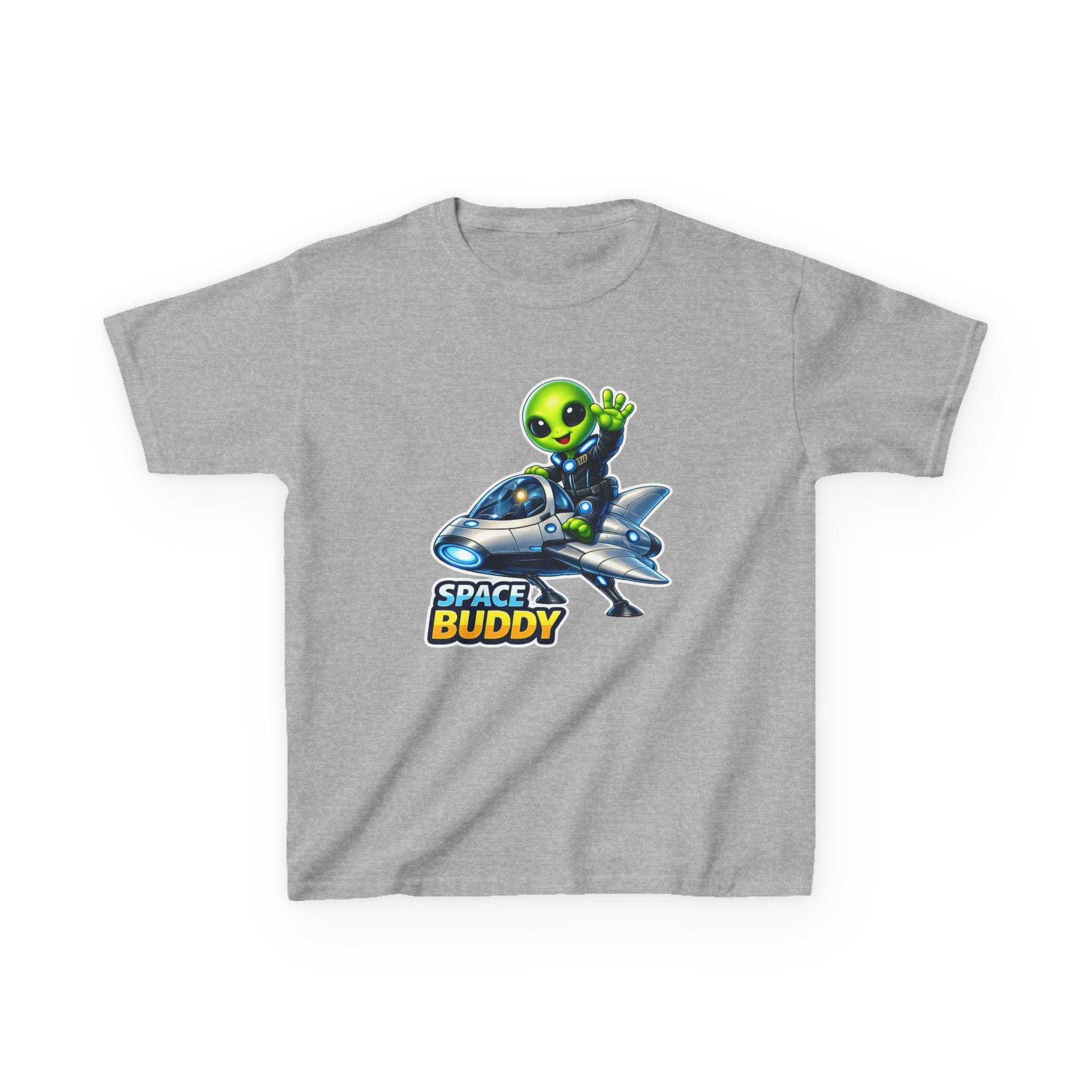 Kids Space Buddy T‑Shirt — Cute Alien in Rocket Tee for Boys & Girls