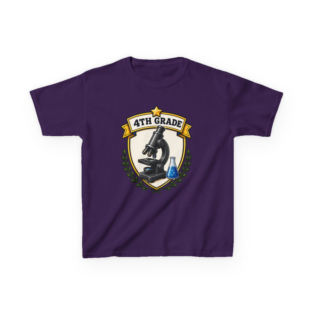 Kids 4th Grade T-Shirt — 'Microscope Science' Back-to-School Graphic Te