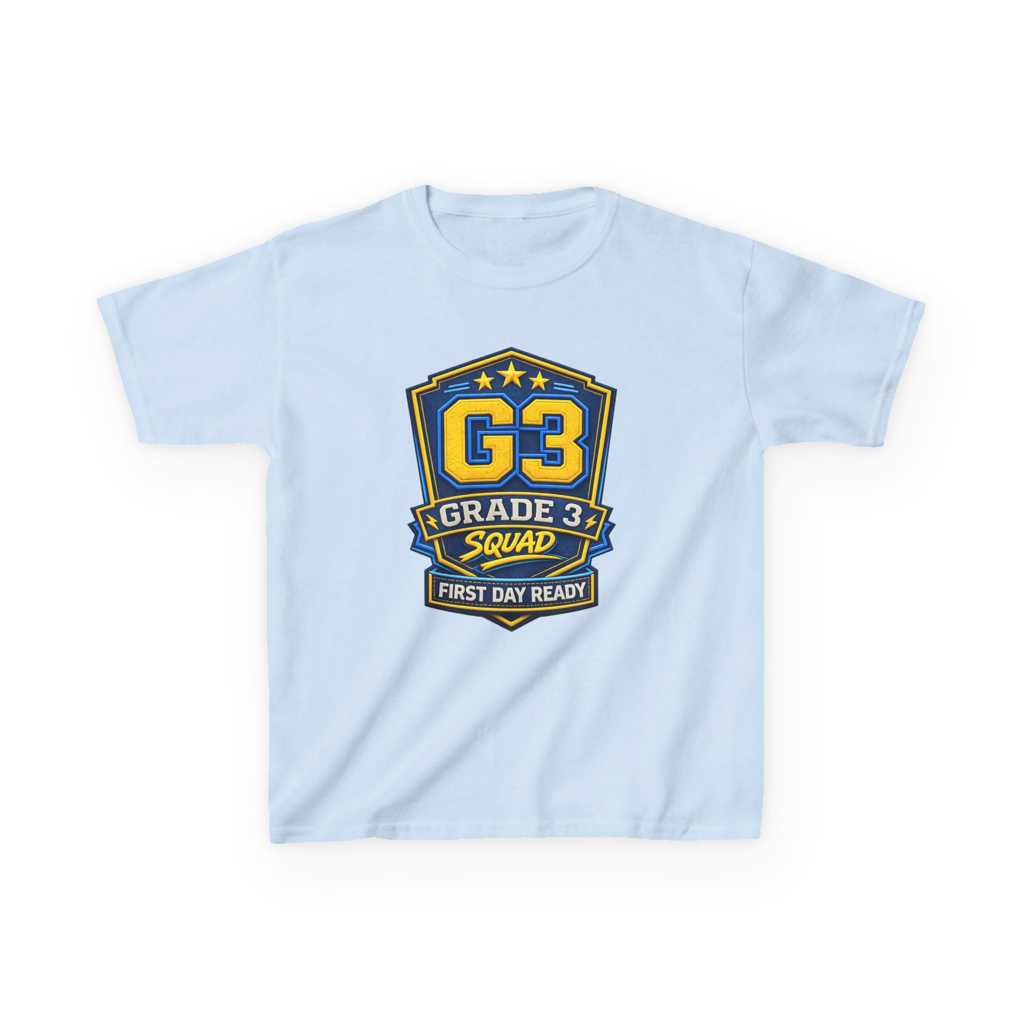 Grade 3 Squad Kids T‑Shirt — "G3 Grade 3 Squad: First Day Ready" Back‑to‑School Tee