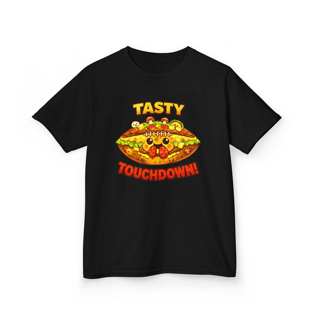 Kidxtr™ Kids Football T-Shirt — 'Football & Pizza' Cartoon Food Sports Graphic Tee