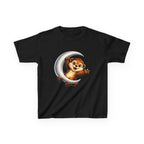 Kids Animal T-Shirt — 'Moon Snuggler' Cute Otter on Moon Graphic Tee