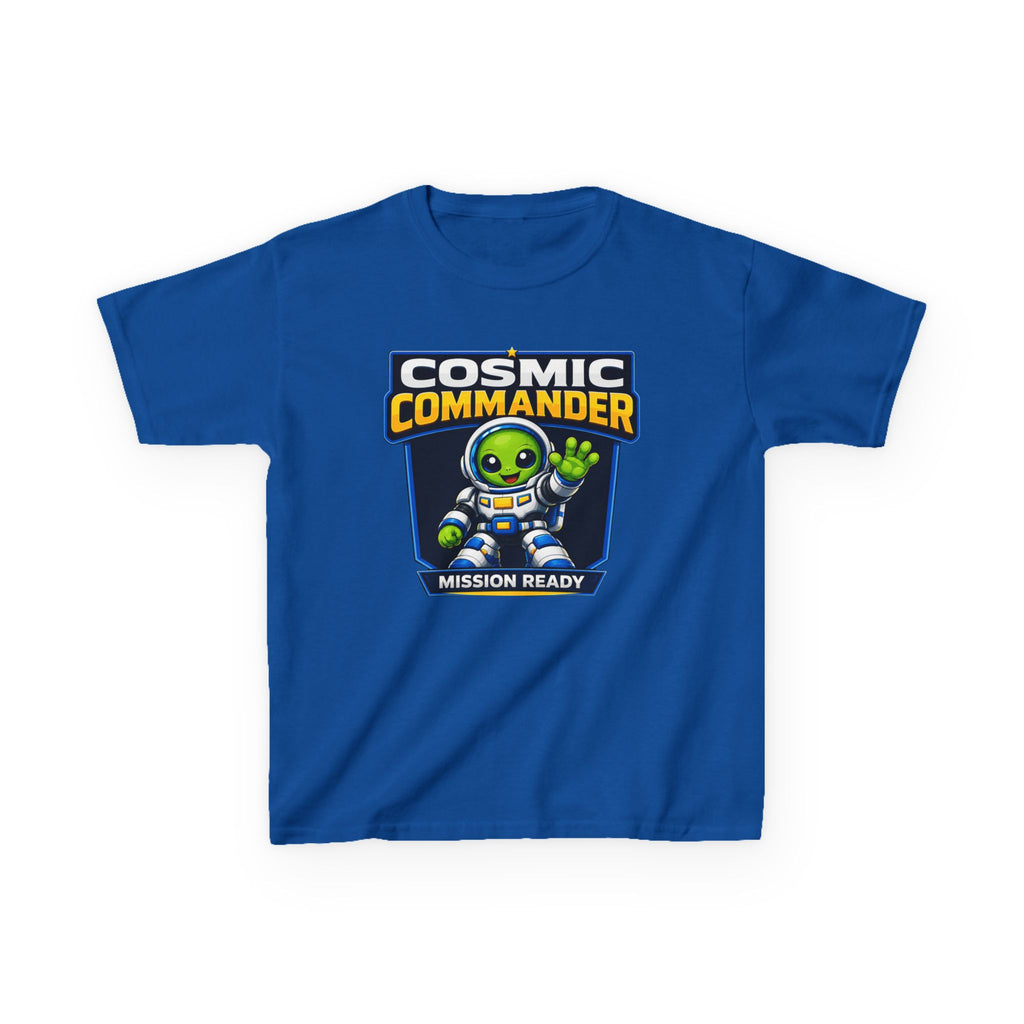 Kids Tee — "Cosmic Commander: Mission Ready" Alien Astronaut Graphic