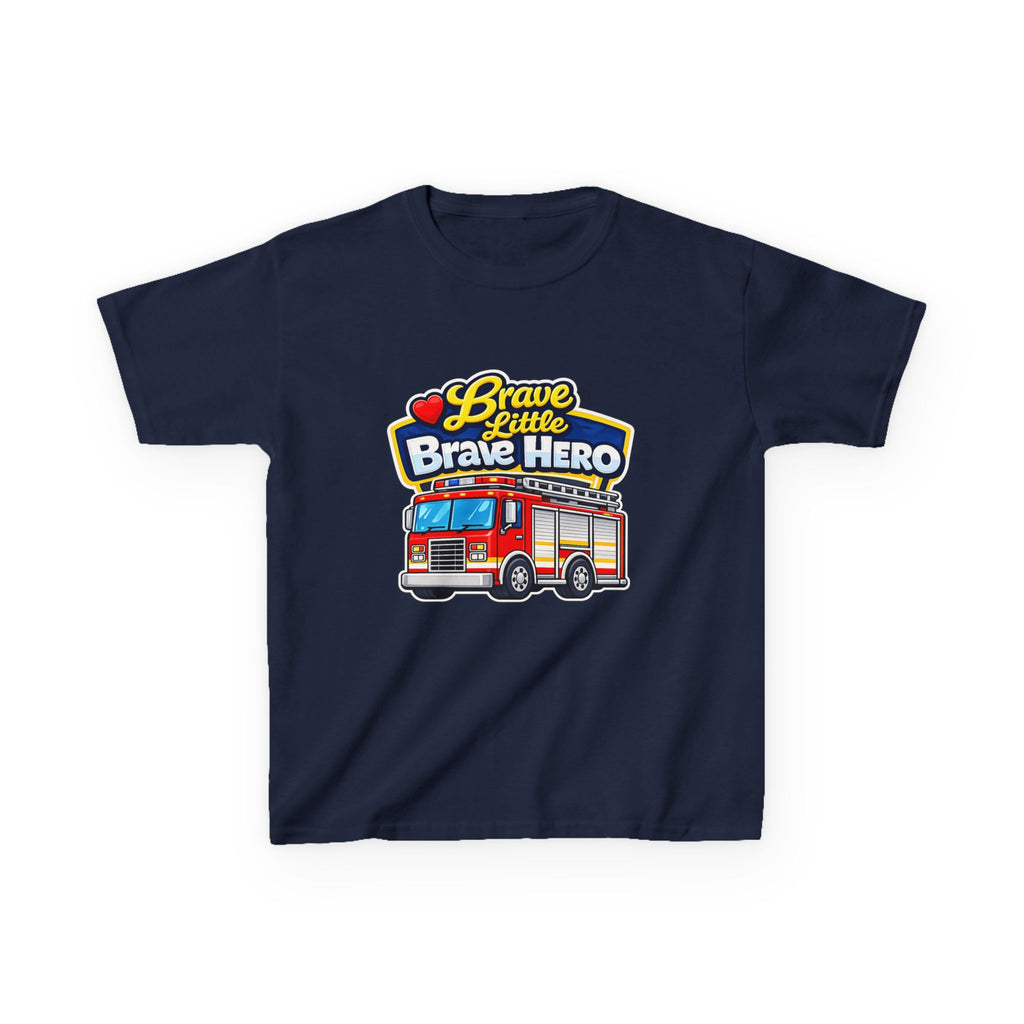 Kids Tee — "Brave Little Brave Hero" Firetruck Graphic