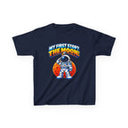 Kidxtr™ Kids Space T-Shirt — 'My First Stop: The Moon' Astronaut Graphic Tee