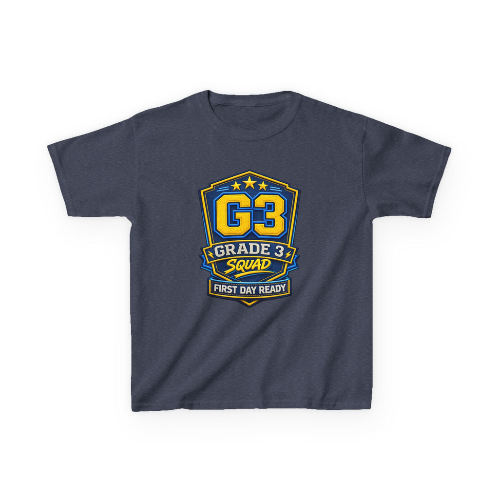 Grade 3 Squad Kids T‑Shirt — "G3 Grade 3 Squad: First Day Ready" Back‑to‑School Tee