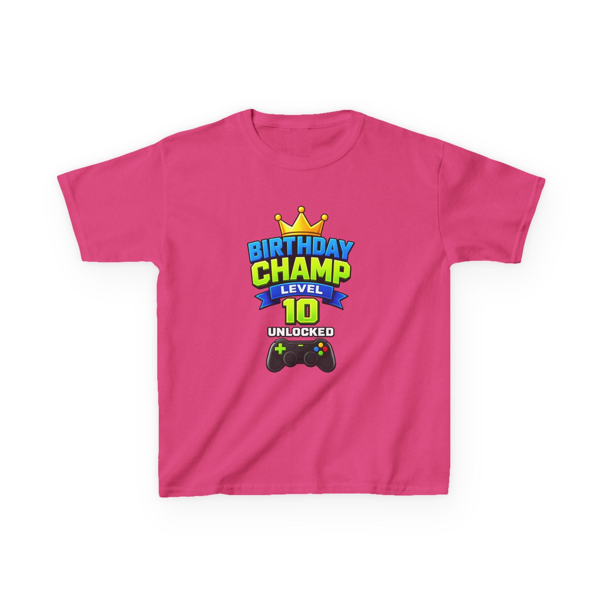 Kids Birthday T-Shirt — 'Birthday Champ' Level 10 Unlocked Gamer Graphic Tee