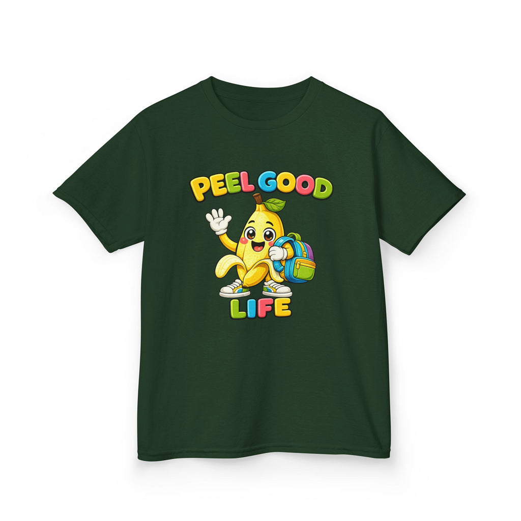 Kids Banana T-Shirt — 'Peel Good Life' Cartoon Banana Graphic Tee