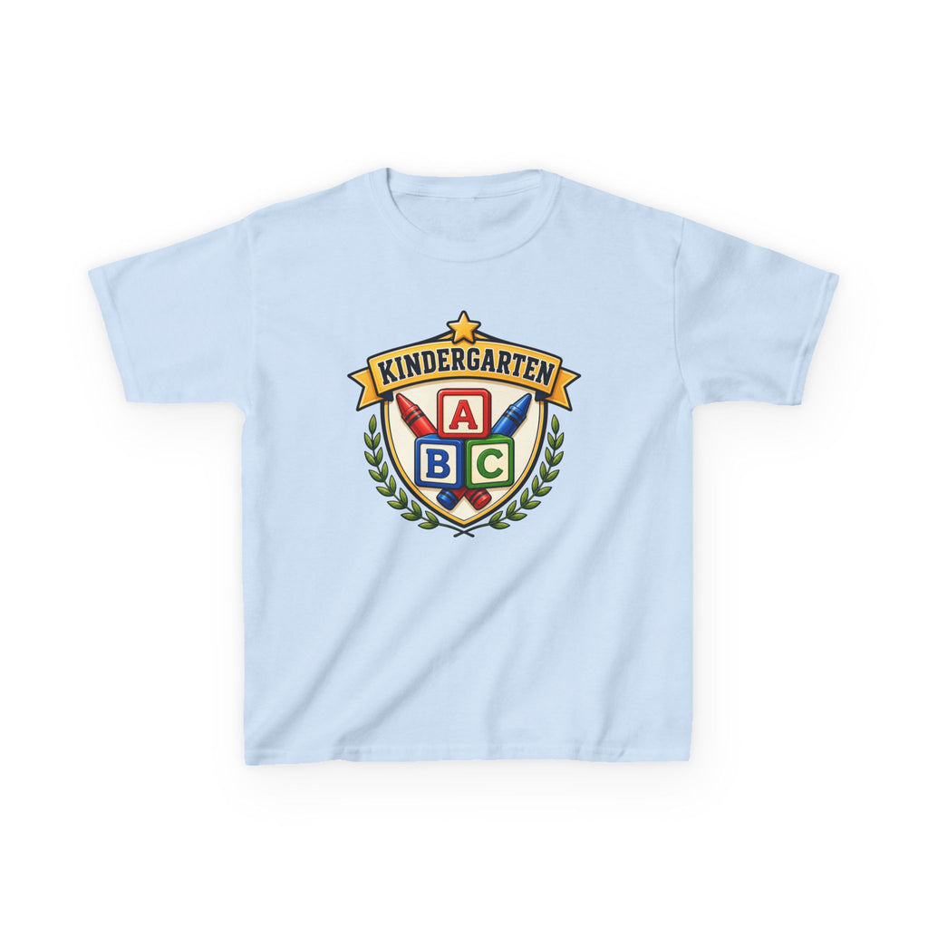 Kids Kindergarten T-Shirt — 'ABC Crest' First Day of School Graphic Tee