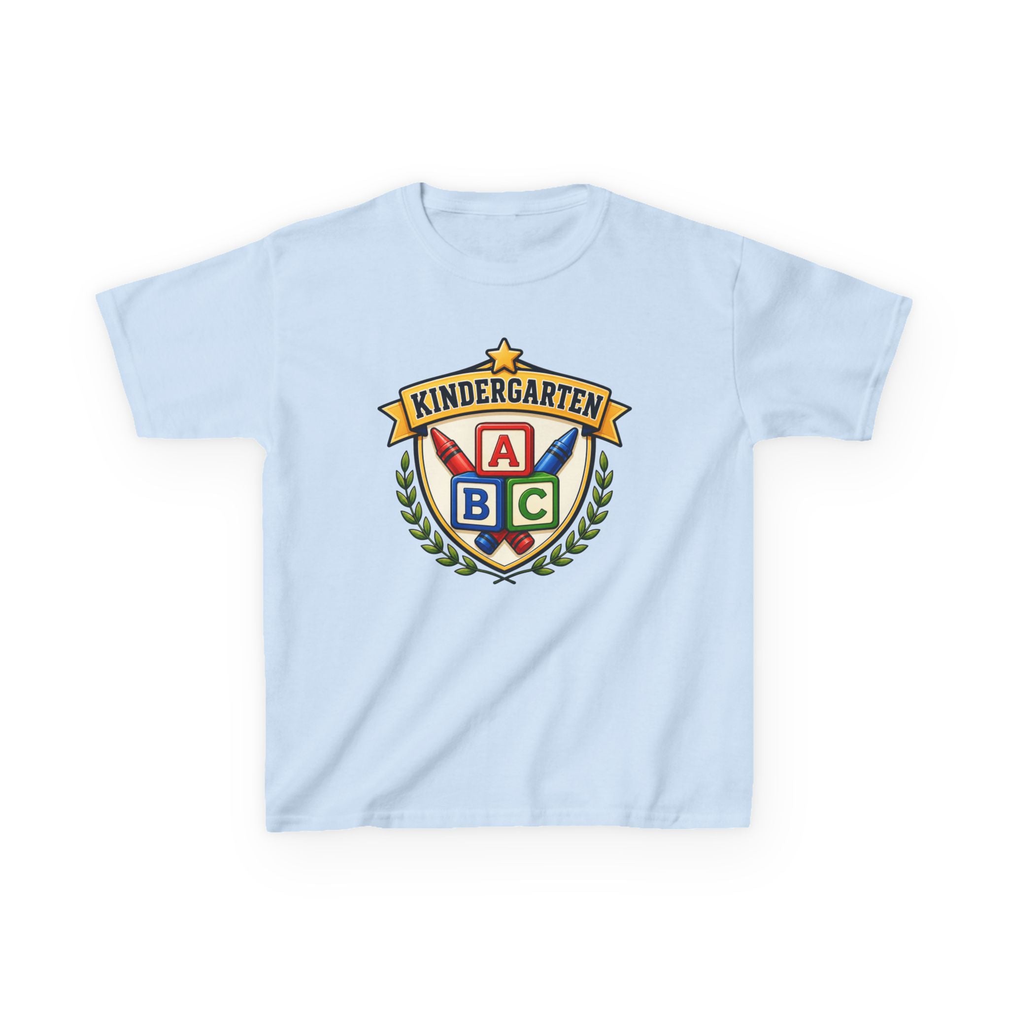 Kids Kindergarten T-Shirt — 'ABC Crest' First Day of School Graphic Tee