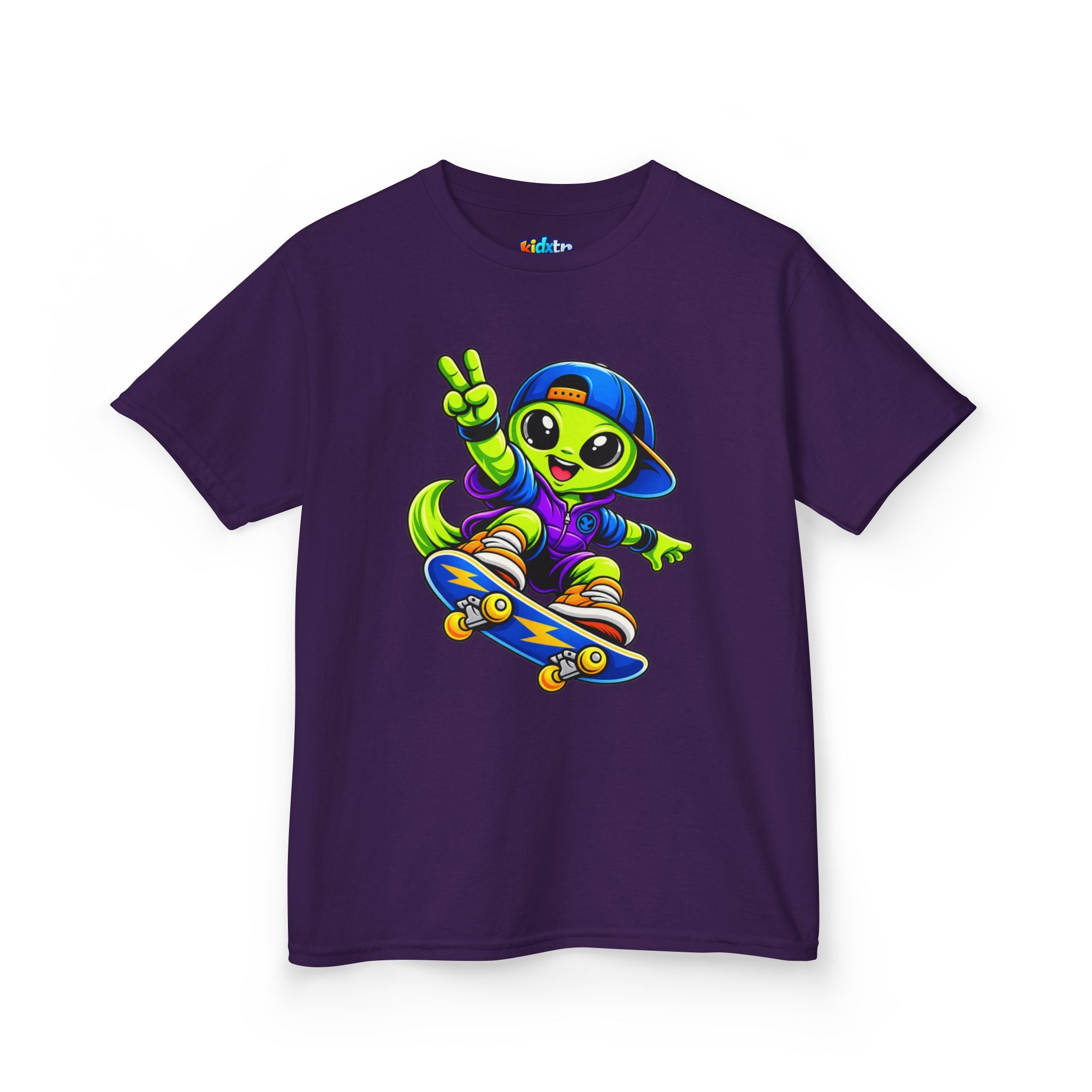 Kidxtr™ Kids Alien T-Shirt — Alien Skateboarding Graphic Tee