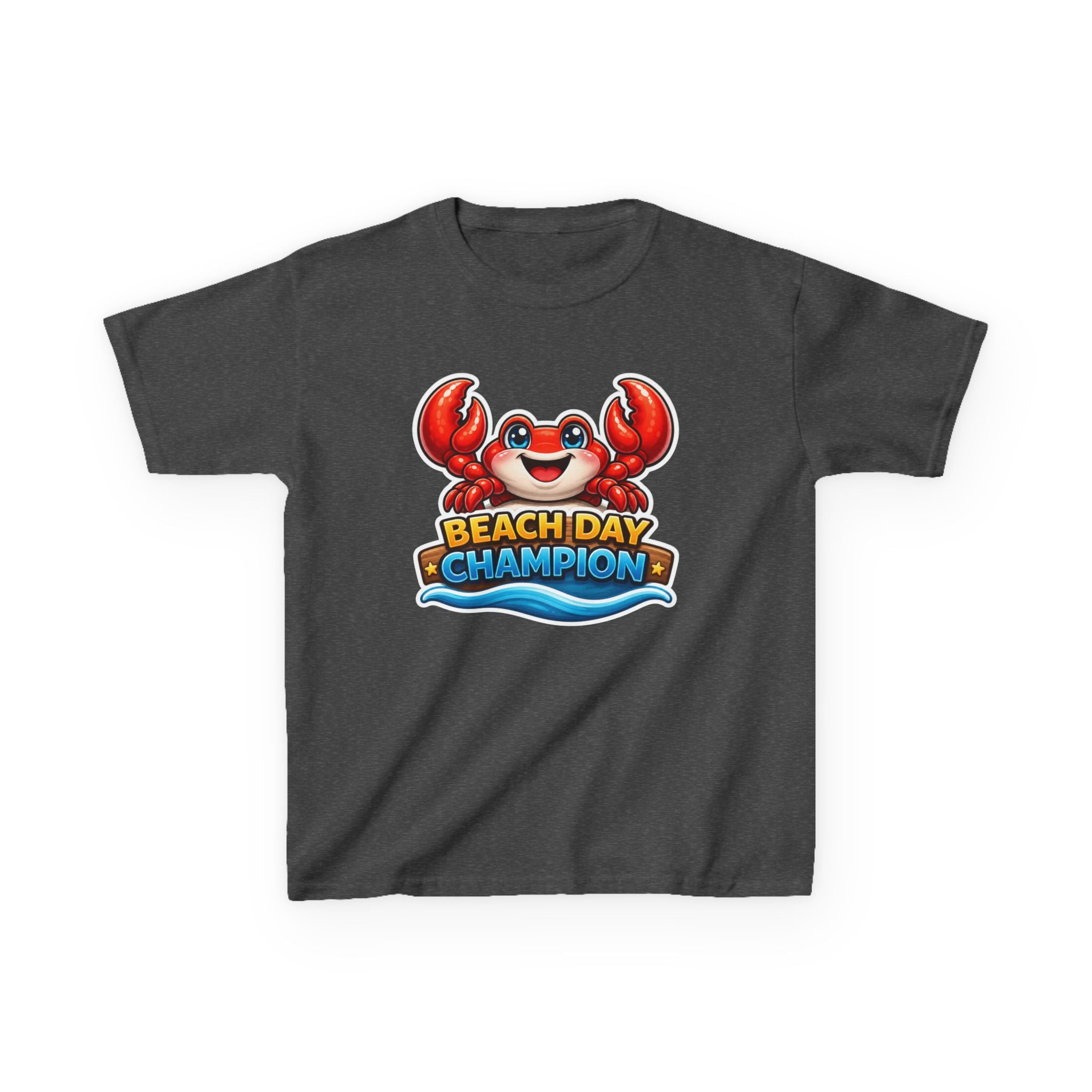 Kids Crab T-Shirt — 'Beach Day Champion' Crab Graphic Tee