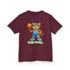 Kidxtr™ Kids Basketball T-Shirt — 'Ballin' Buddy' Cute Bear Basketball Graphic Tee