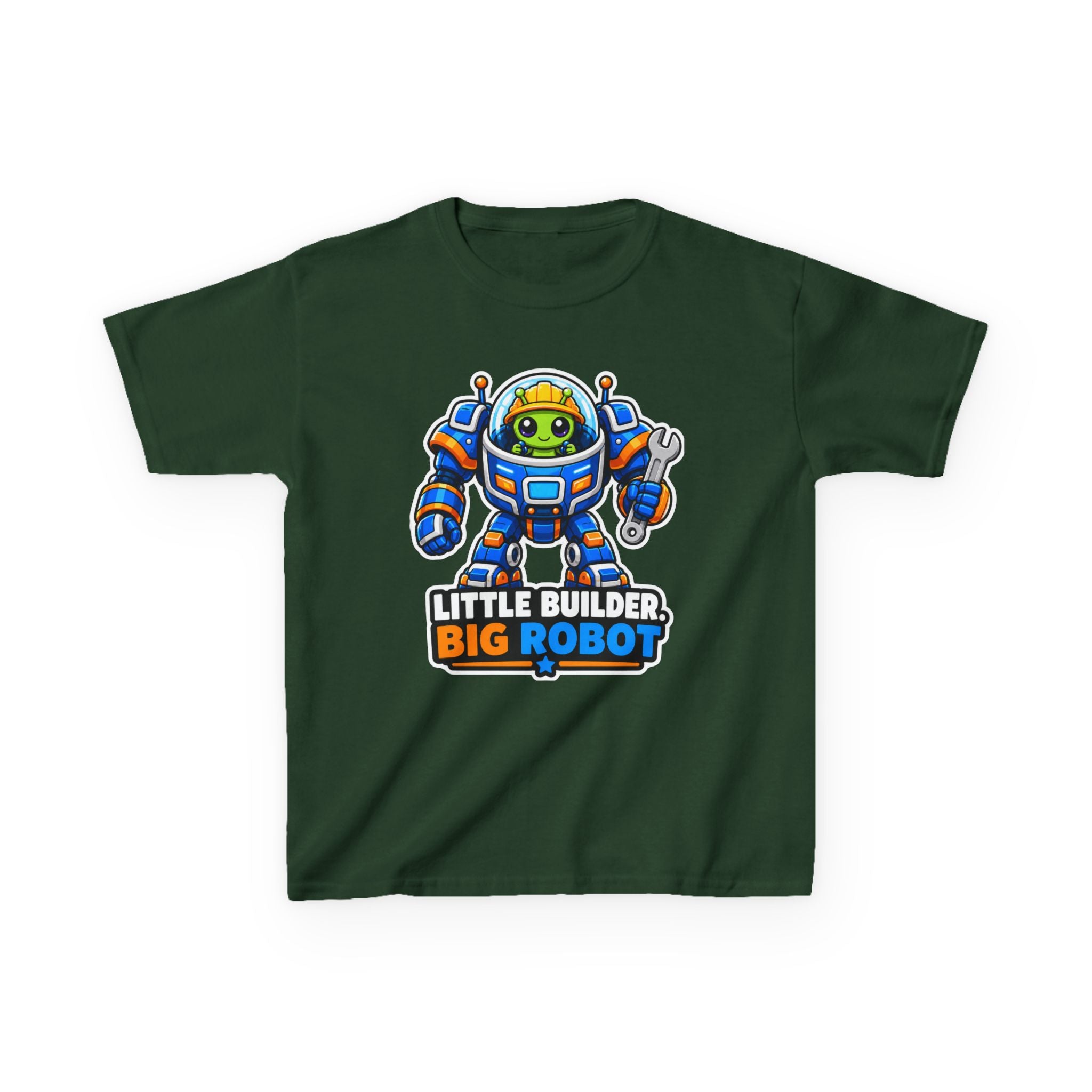 Kids Robot T-Shirt — 'Little Builder, Big Robot' Cute Robot Graphic Tee