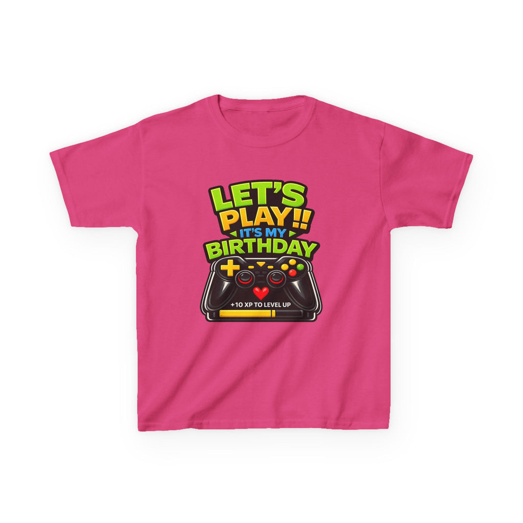 Kids Gaming T-Shirt — 'Let's Play! It's My Birthday' Video Game Controller Graphic Tee