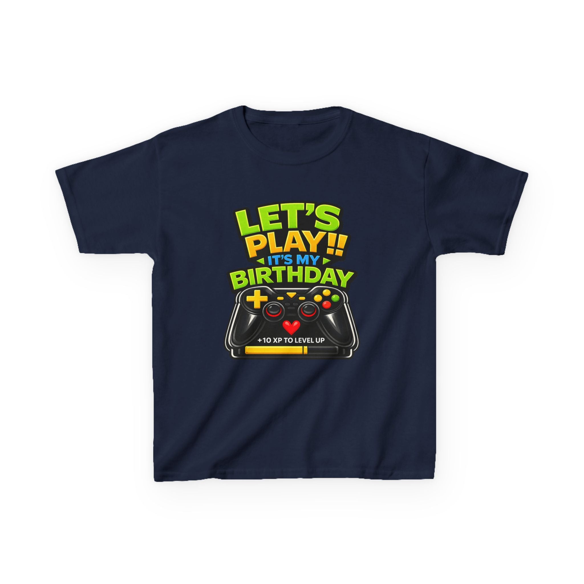 Kids Gaming T-Shirt — 'Let's Play! It's My Birthday' Video Game Controller Graphic Tee