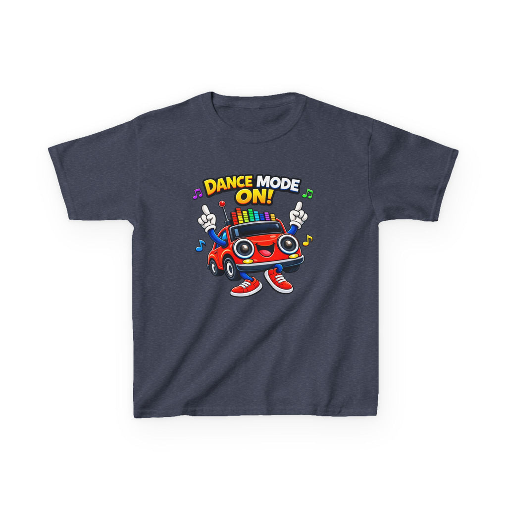 Kids Dance T-Shirt — 'Dance Mode On!' Cartoon Boombox Car Graphic Tee