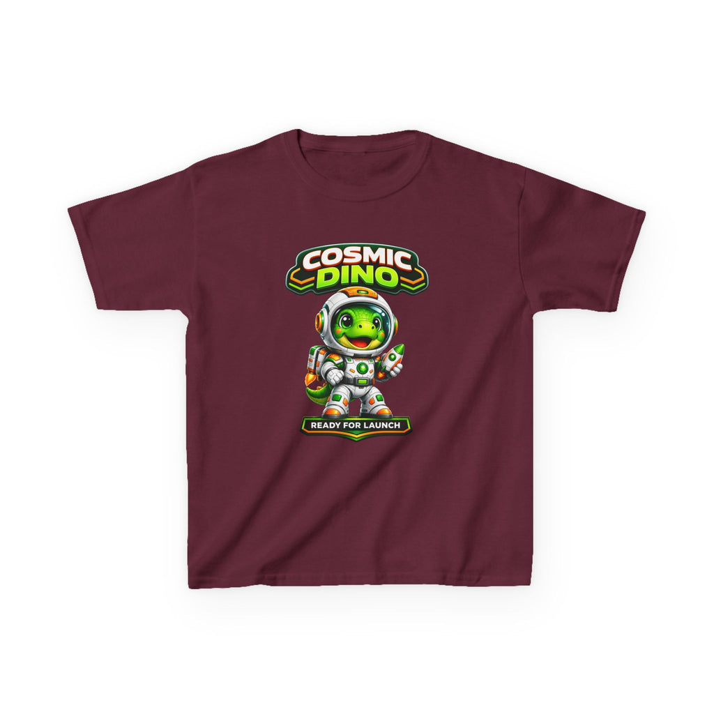 Cosmic Dino Kids T‑Shirt — 'Ready for Launch' Space Dinosaur Tee