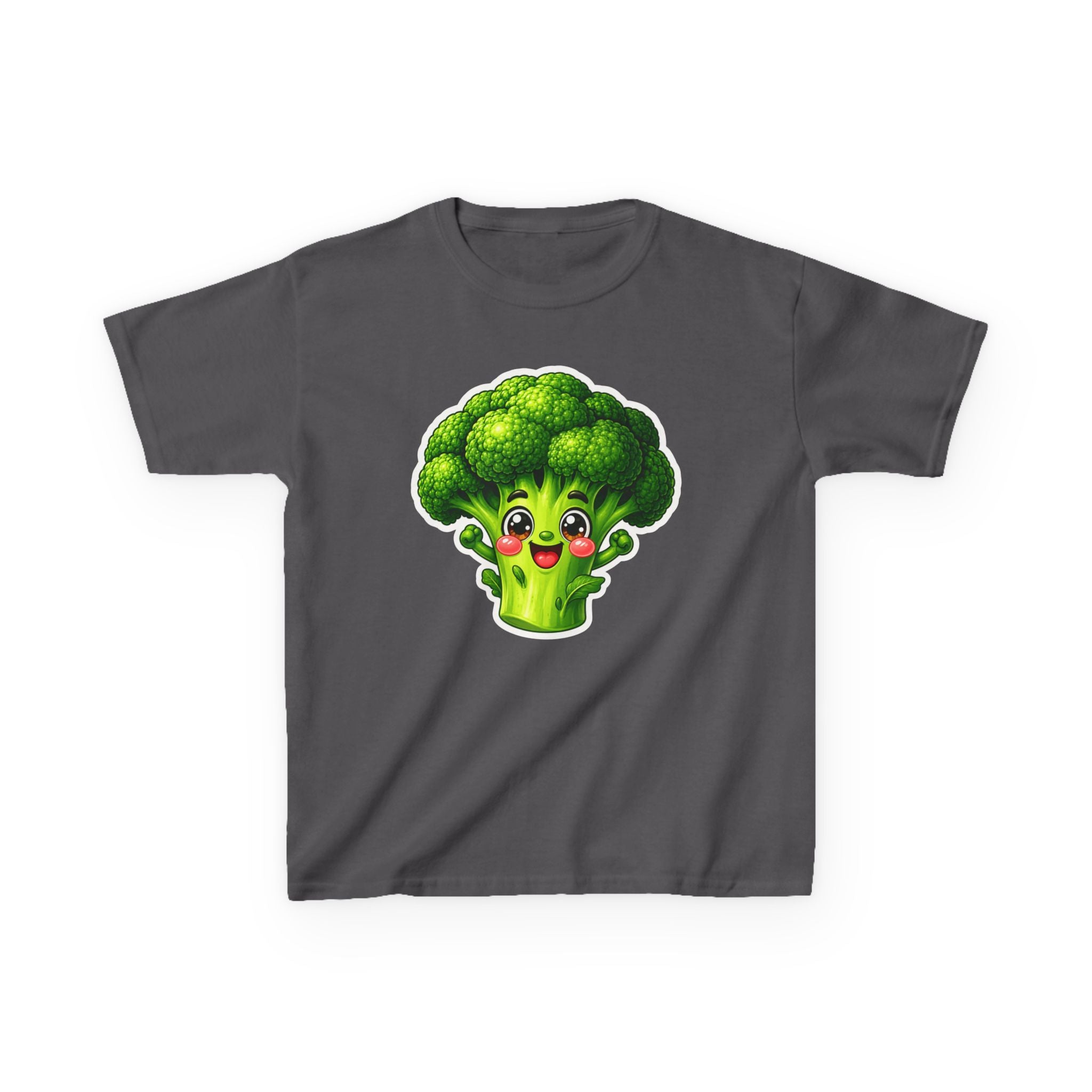 Kids Veggie T-Shirt — 'Eat Your Greens' Cute Smiling Broccoli Graphic Tee