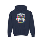 Kidxtr™ Kids Birthday Hoodie — 'Level Up, It’s My Birthday' Cartoon Graphic Sweatshirt